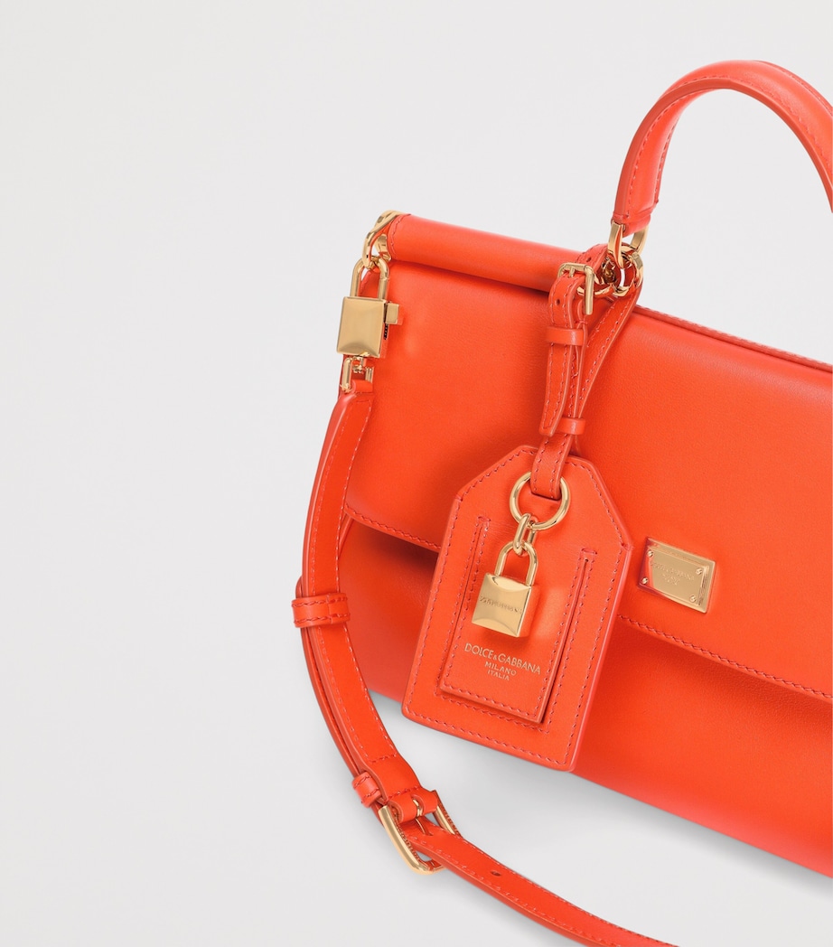 Dolce&Gabbana Leather My Sicily Top-Handle Bag Orange Image 5