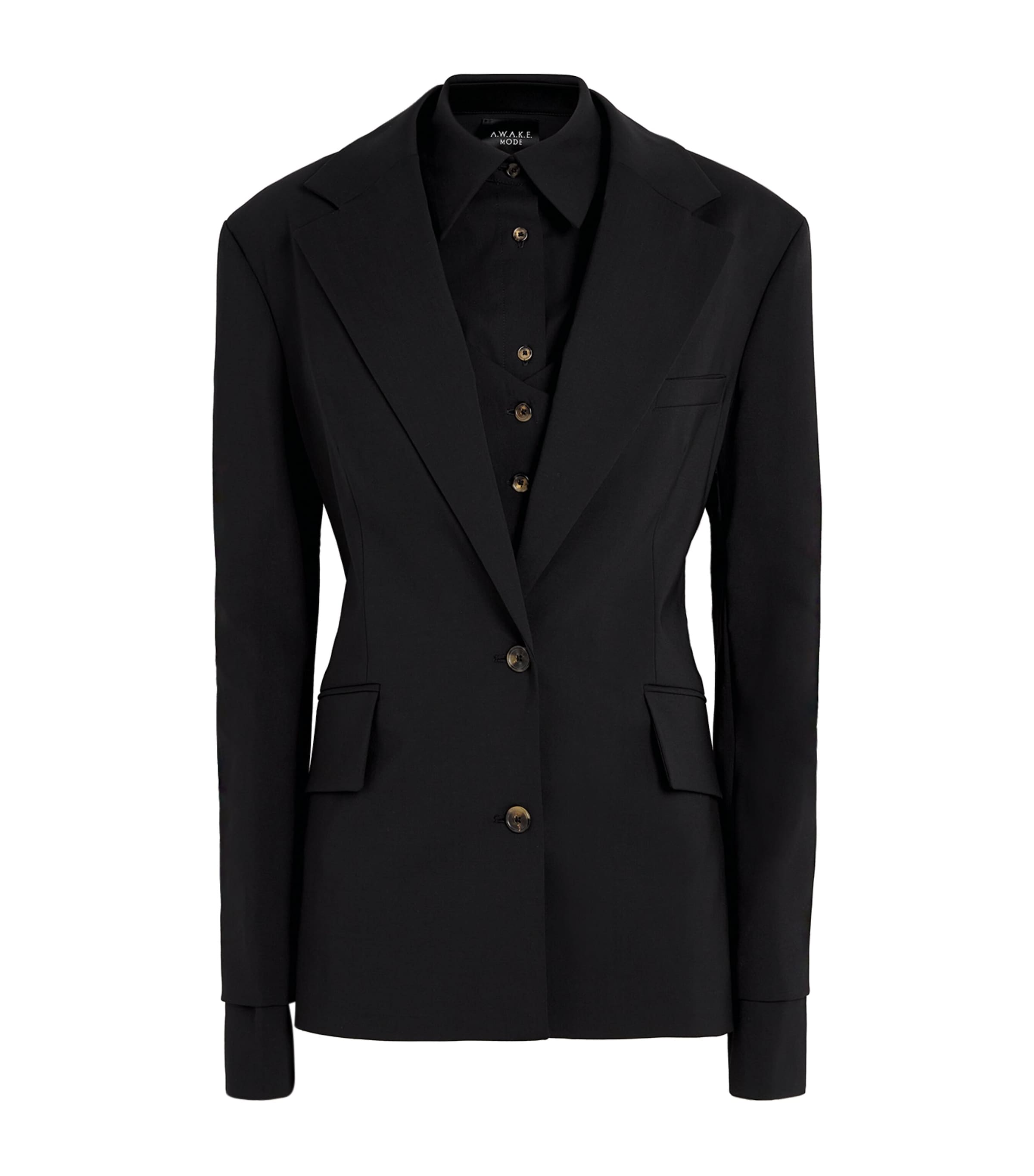 A.W.A.K.E. WOOL OPEN-BACK BLAZER