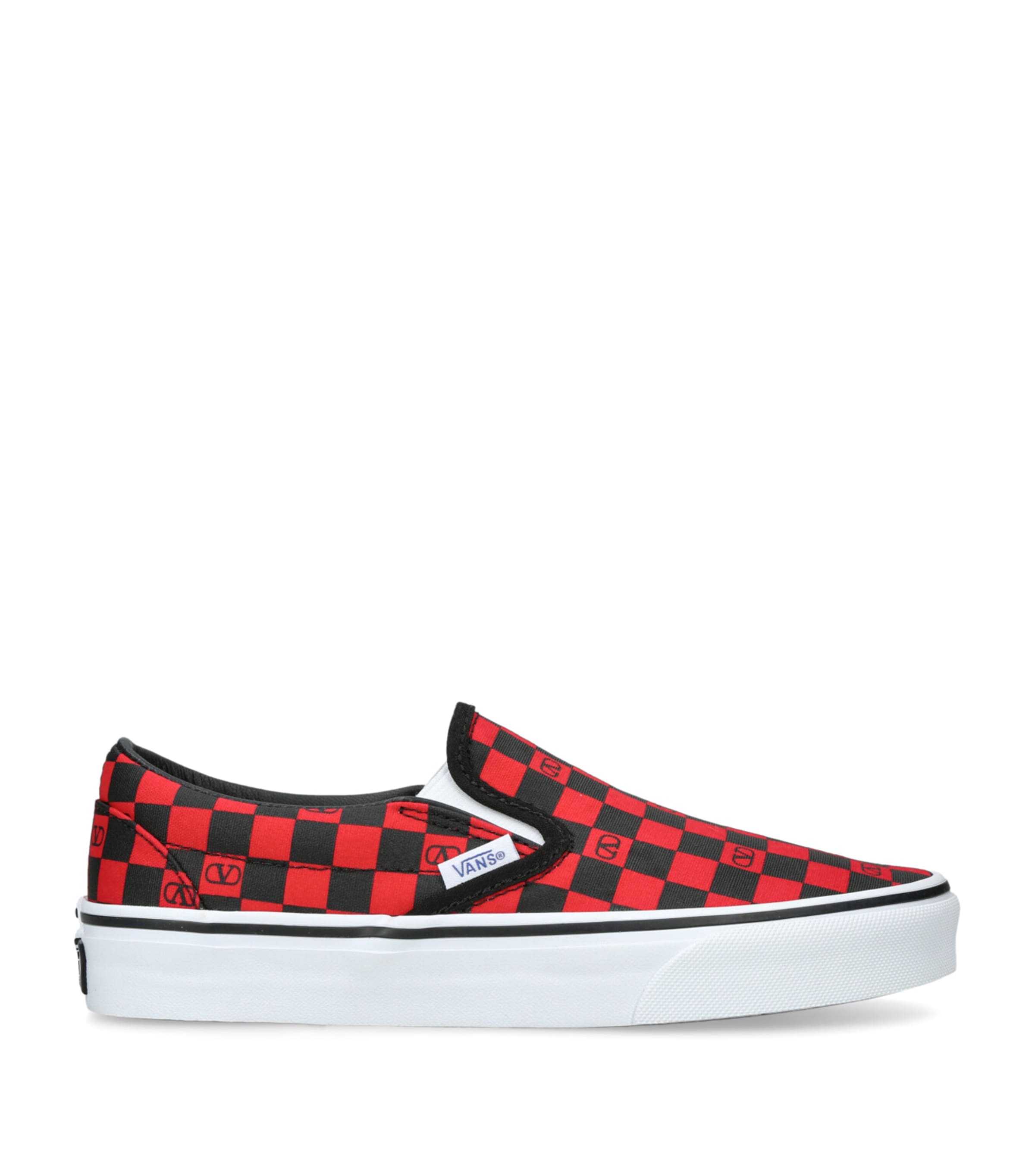 Valentino Garavani x Vans Canvas Checkerboard Slip-On Sneakers Red Comb Image 1