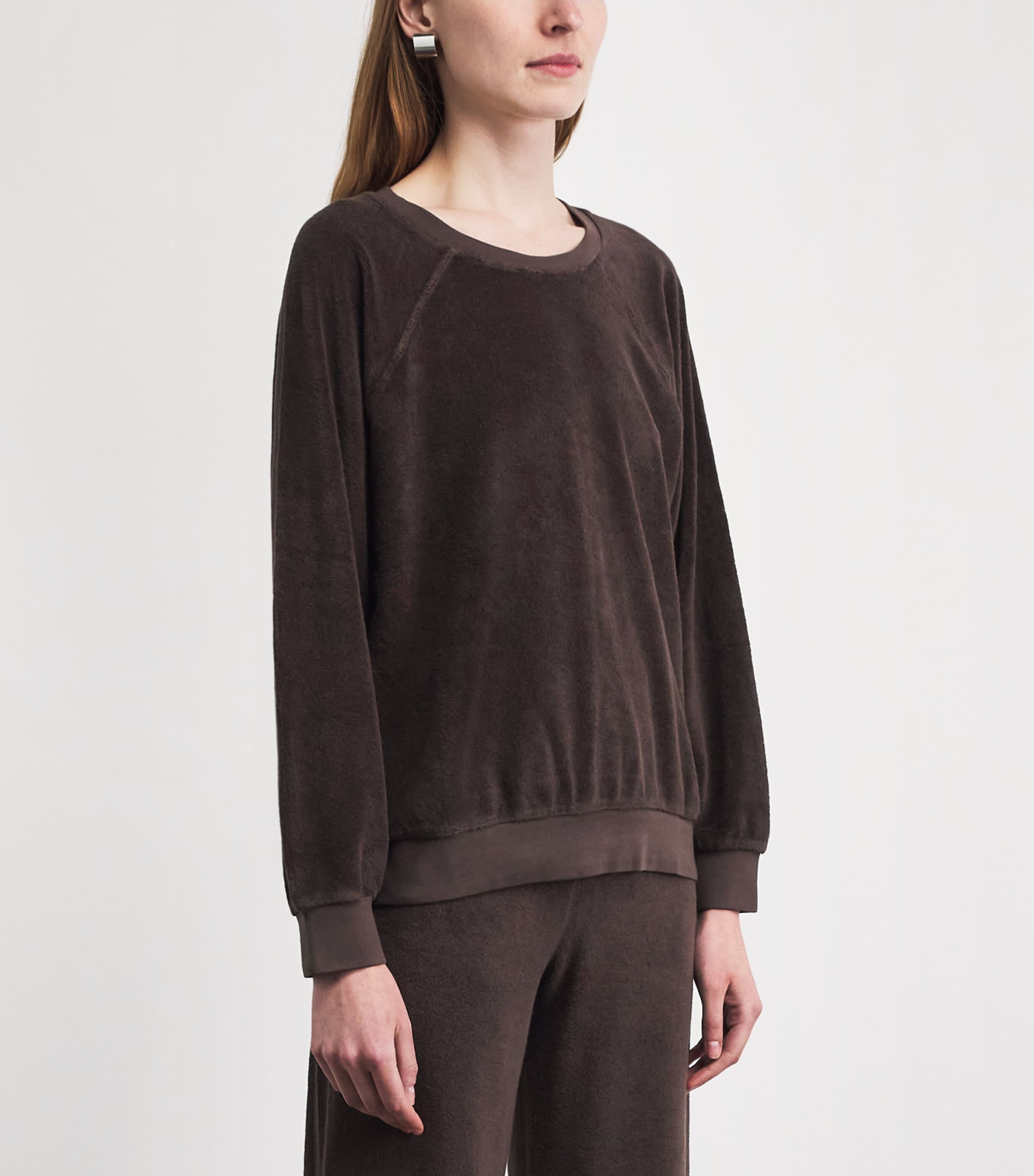 Suzie Kondi Womens Cotton-Blend Samos Sweatshirt Truffle Image 4