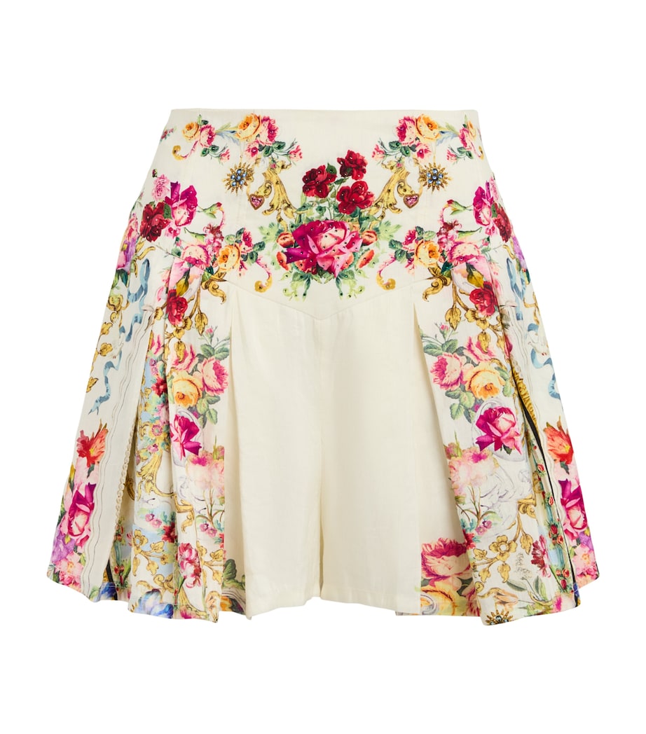Camilla Womens Linen-Silk Embellished Shorts Torero Libertine Image 1