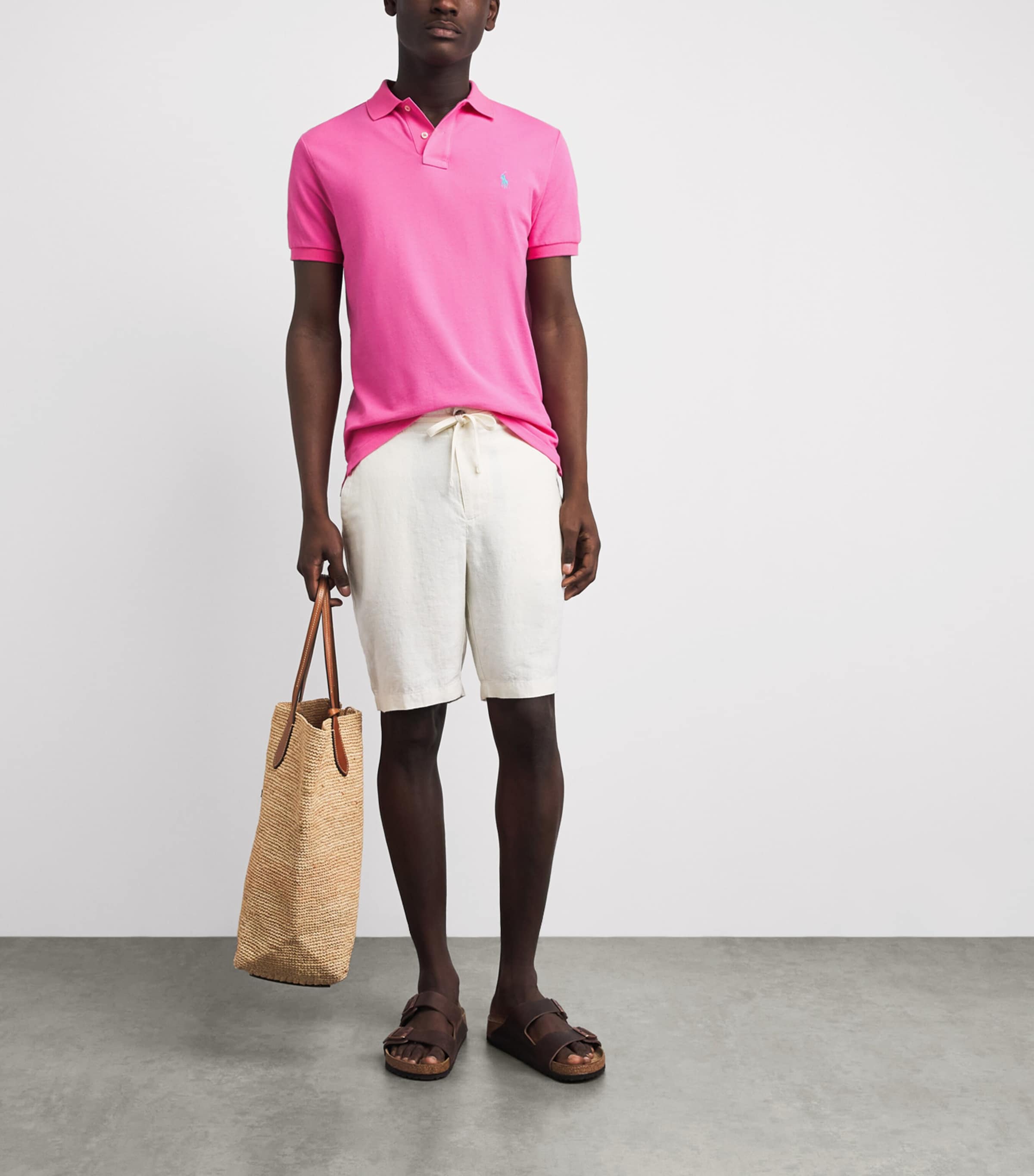 Polo Ralph Lauren Mens Cotton Mesh Custom-Fit Polo Shirt Baja Image 2