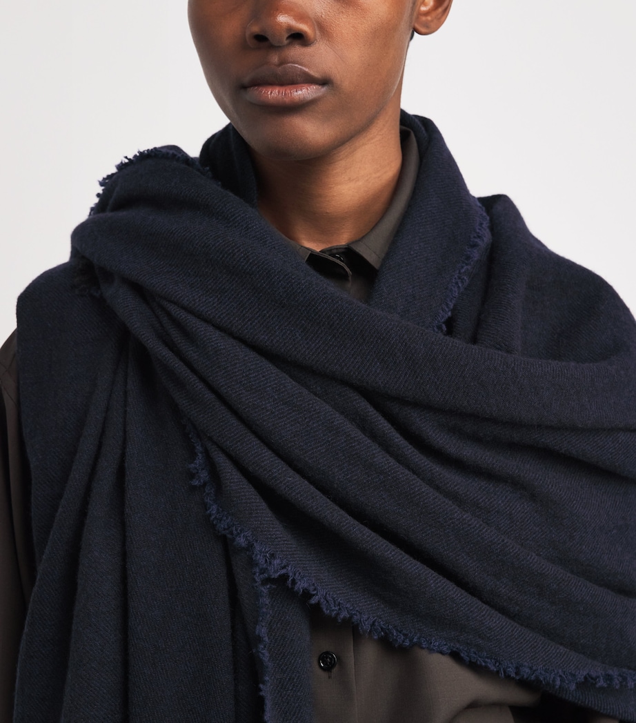 Cashmere Usan Scarf RU7720 NAVY Image 2