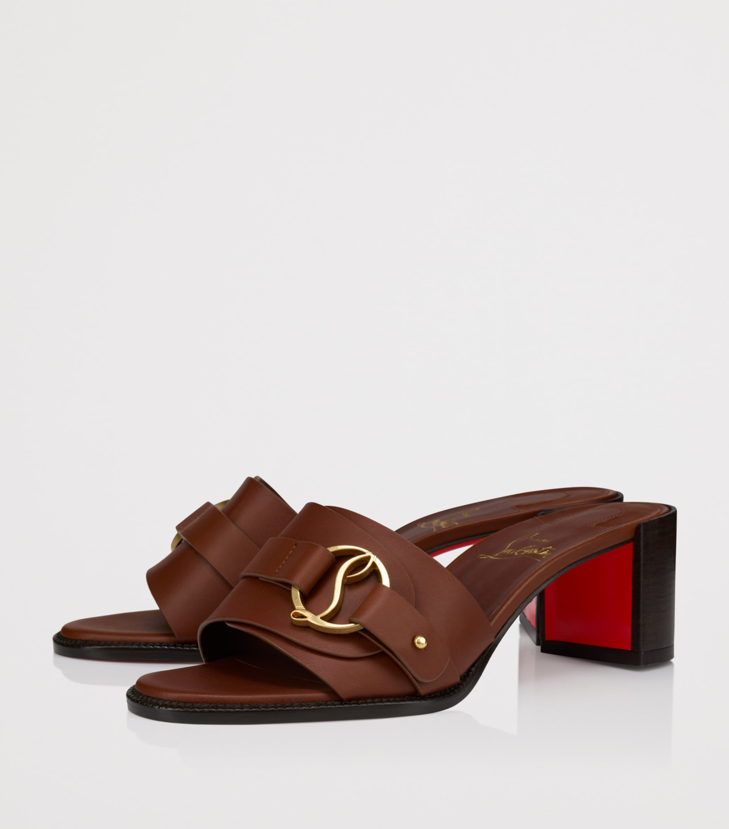 Christian Louboutin Her In Roma Leather Heeled Mules 55 Image 3