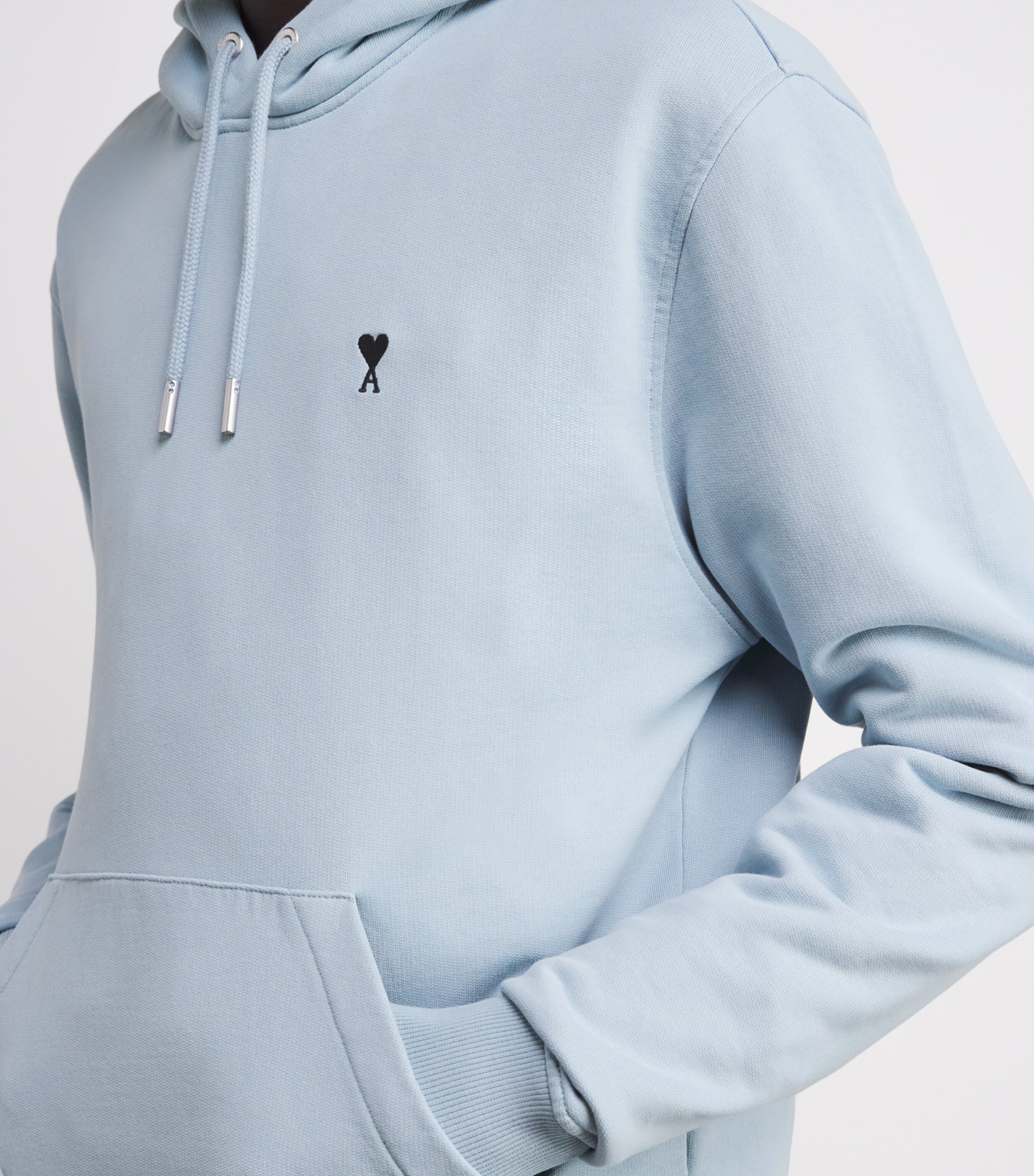 AMI PARIS♦Paris Logo Patch Cotton Fleece Hoodie AMI PARIS Logo-Embroidered Organic Cotton-Jersey Hoodie for