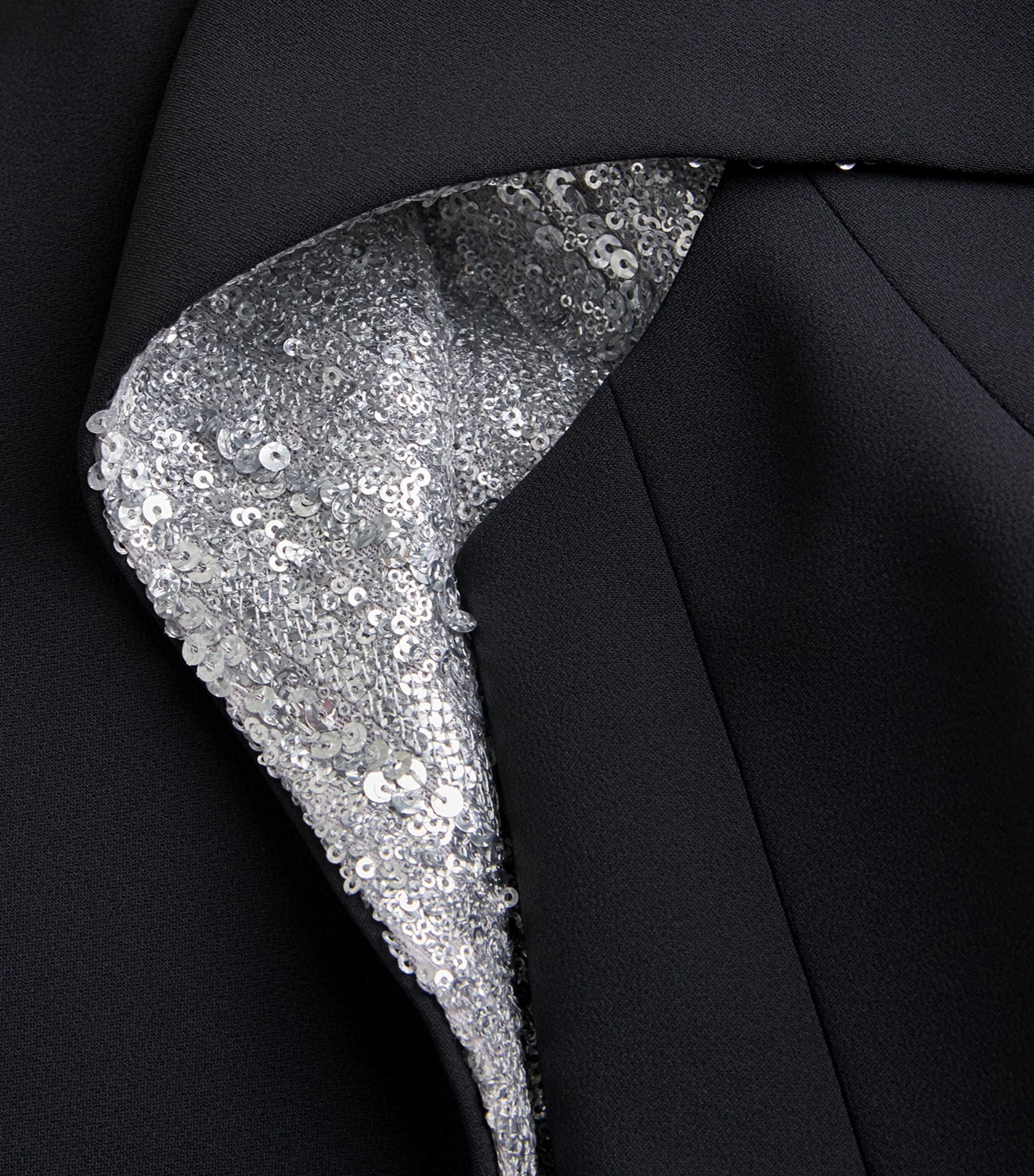 Sequinned Cape Gown BLACK/SILVER Image 5