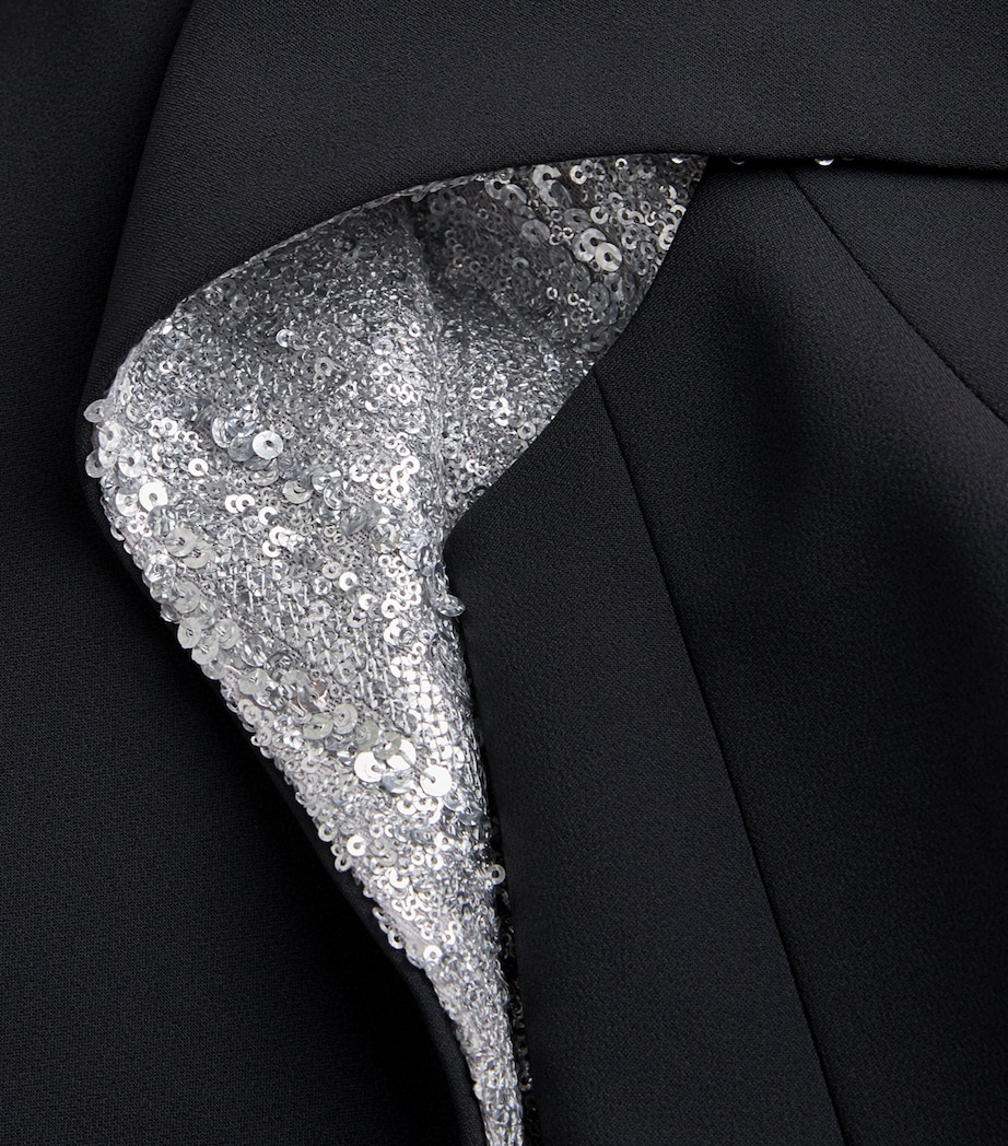 Sequinned Cape Gown BLACK/SILVER Image 5