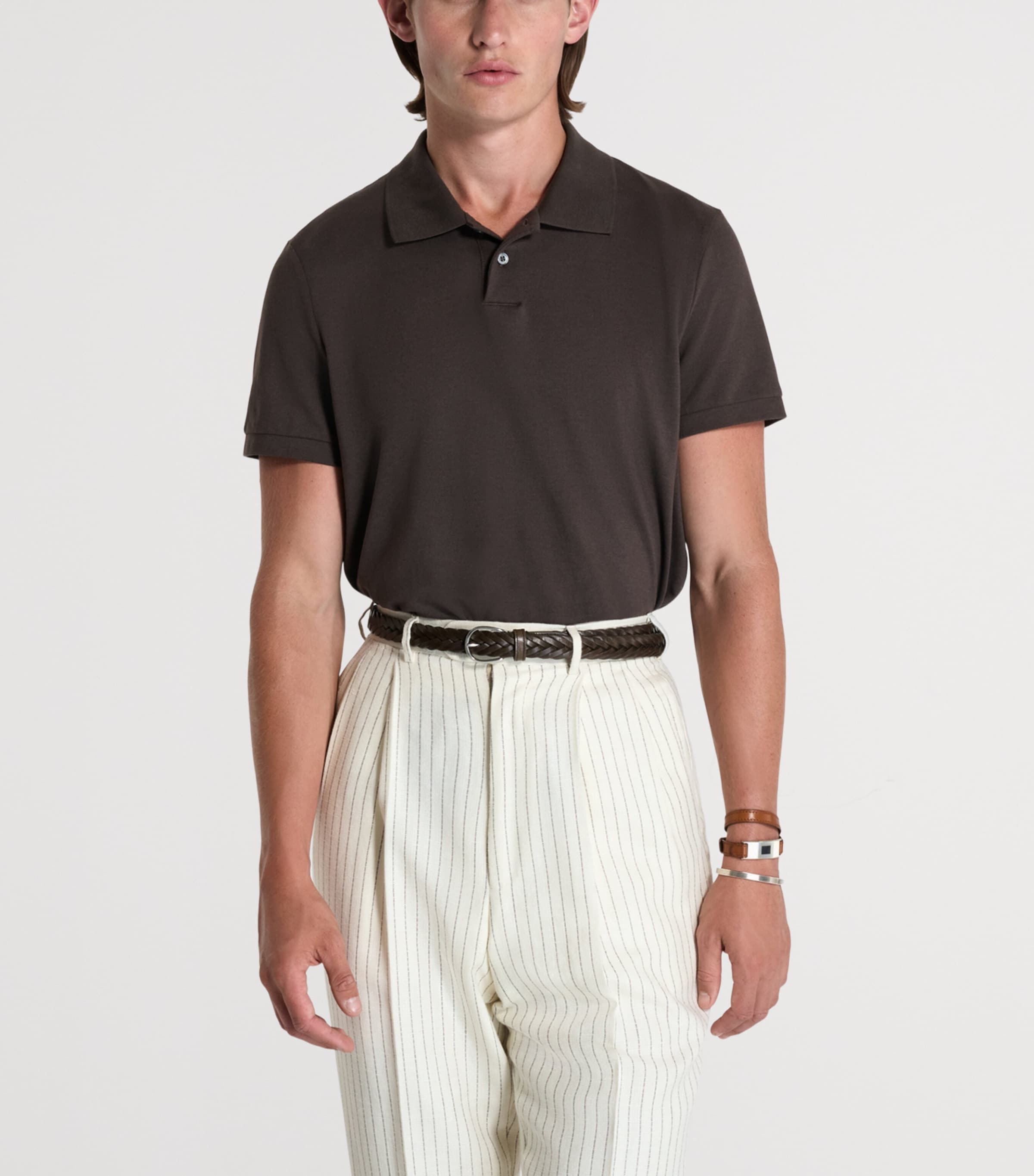 Dunhill Mens Cotton-Silk Polo Shirt Image 4