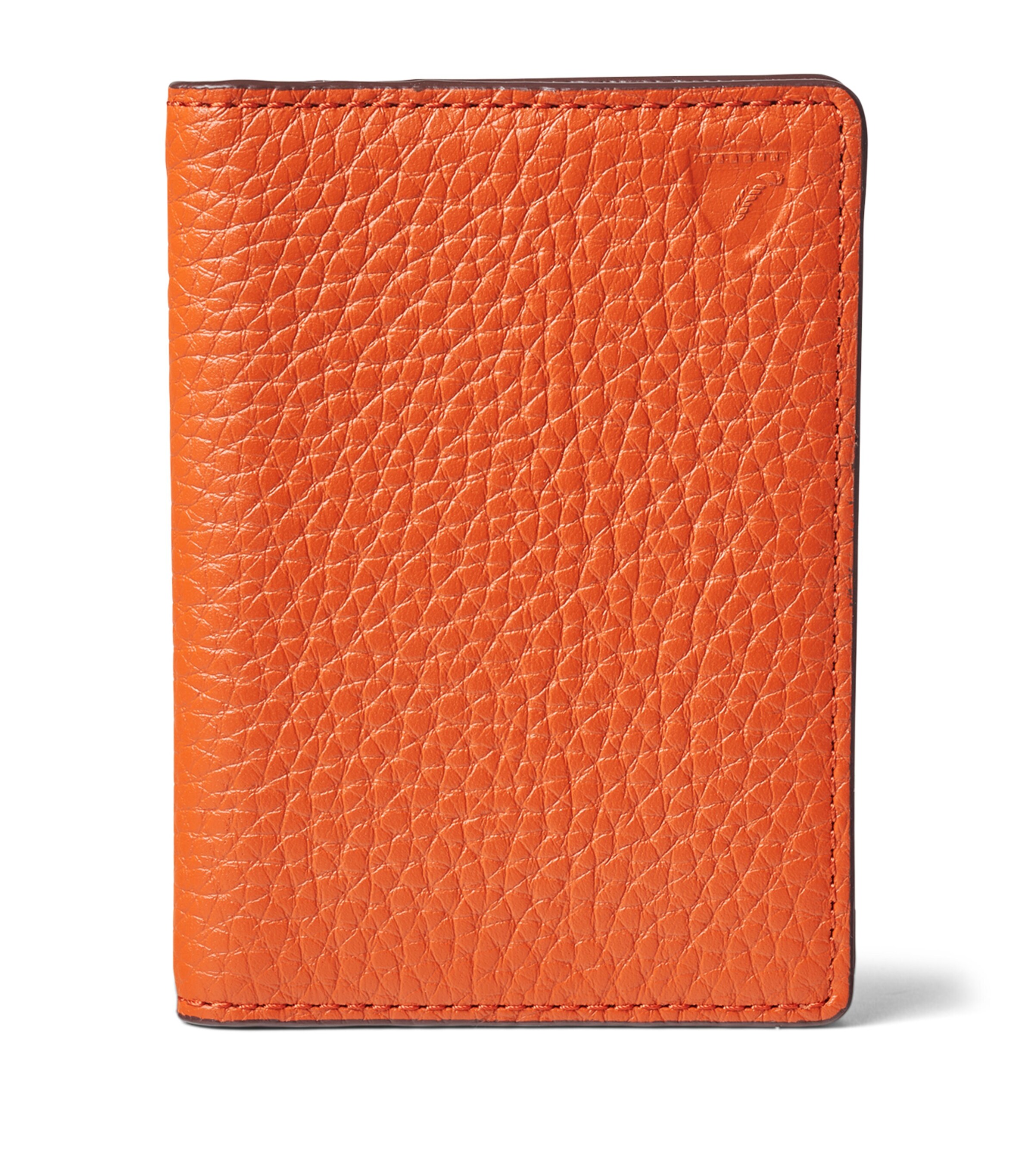 Leather Bifold Cardholder ORANGE Image 1