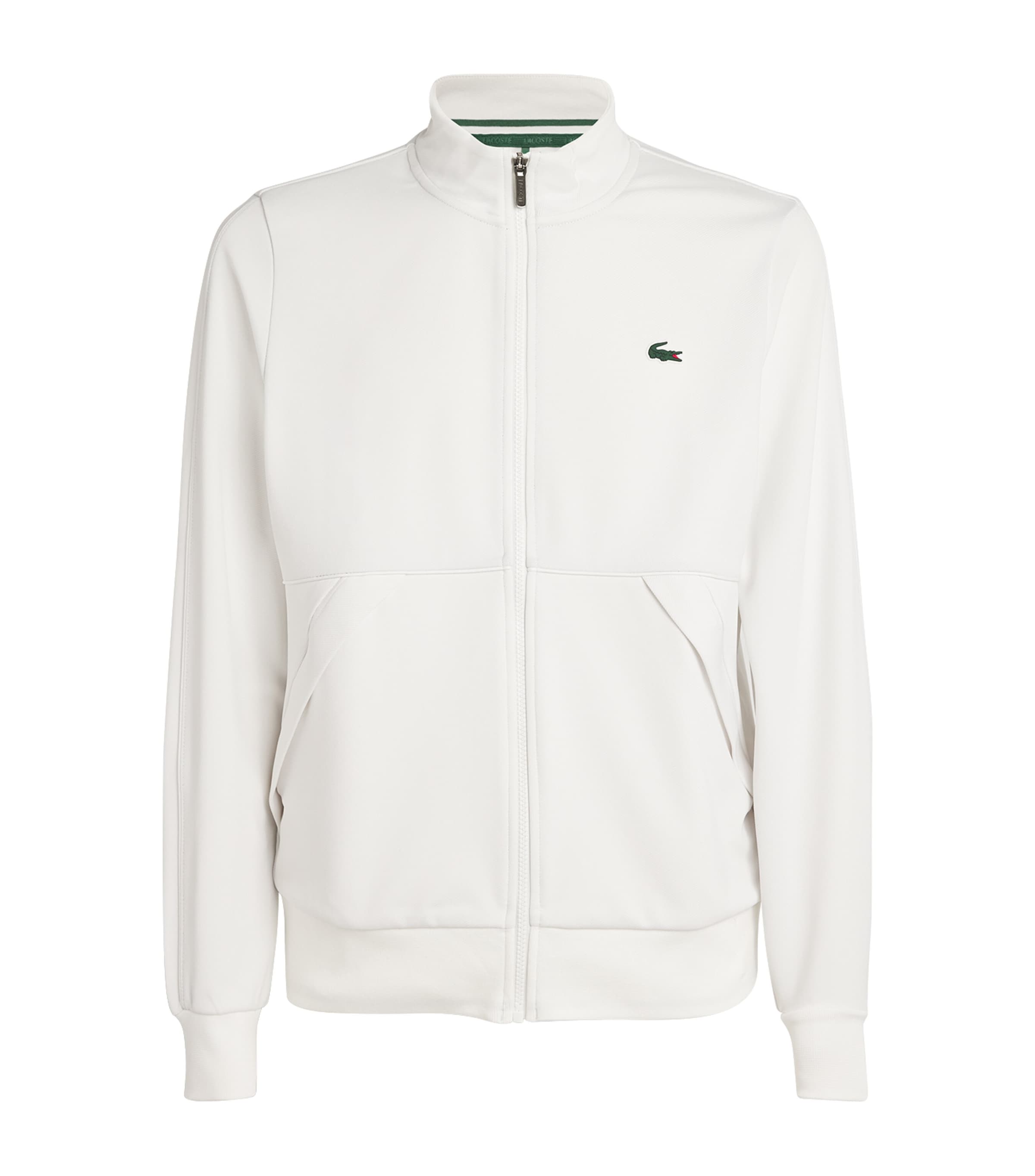 Shop Lacoste Stretch-cotton Track Jacket In White