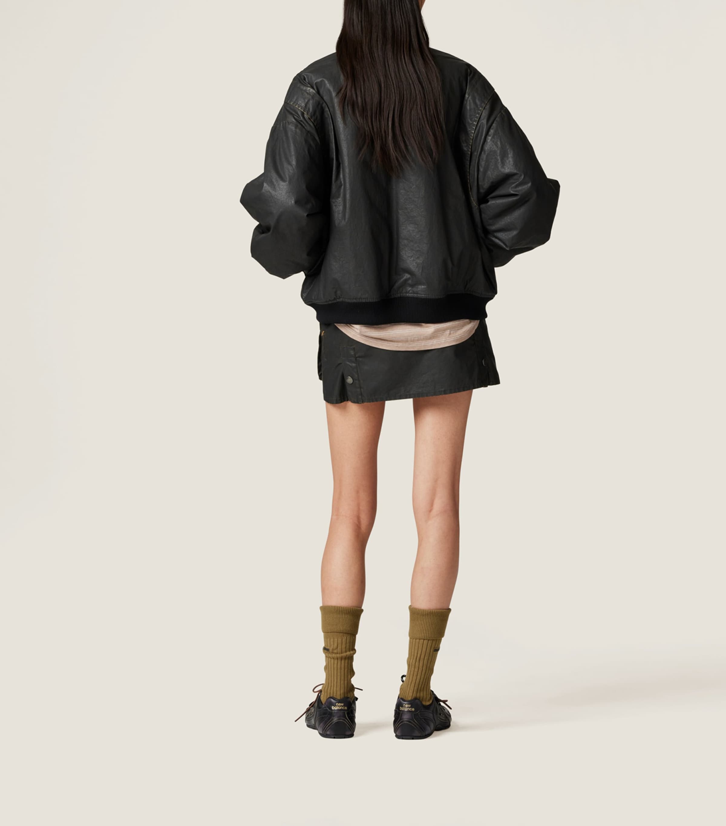 Coated Cotton Poplin Bomber Jacket F0002 Image 3