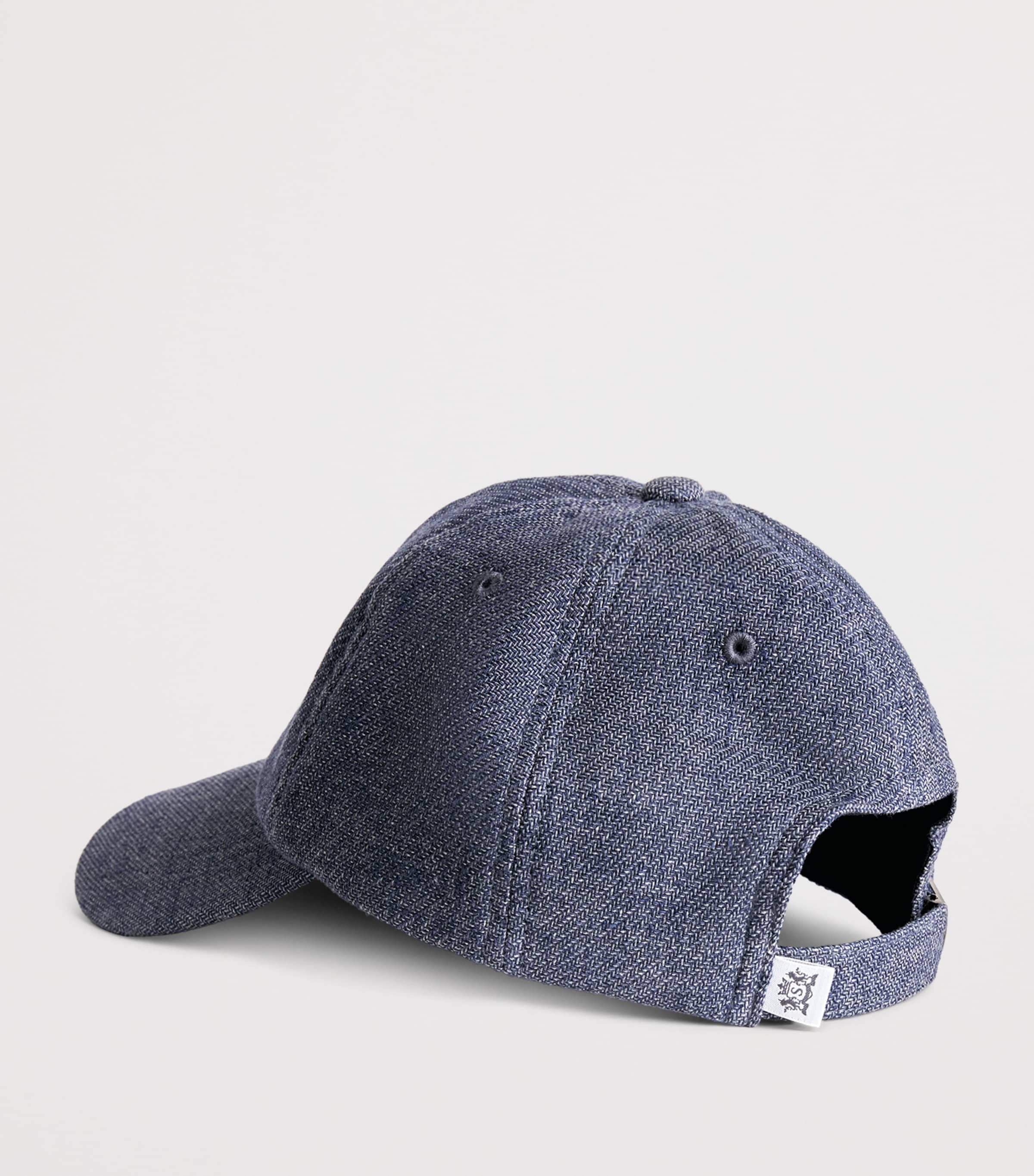 Sunspel Cotton-Linen Twill Cap Buds Denim Blue Image 3