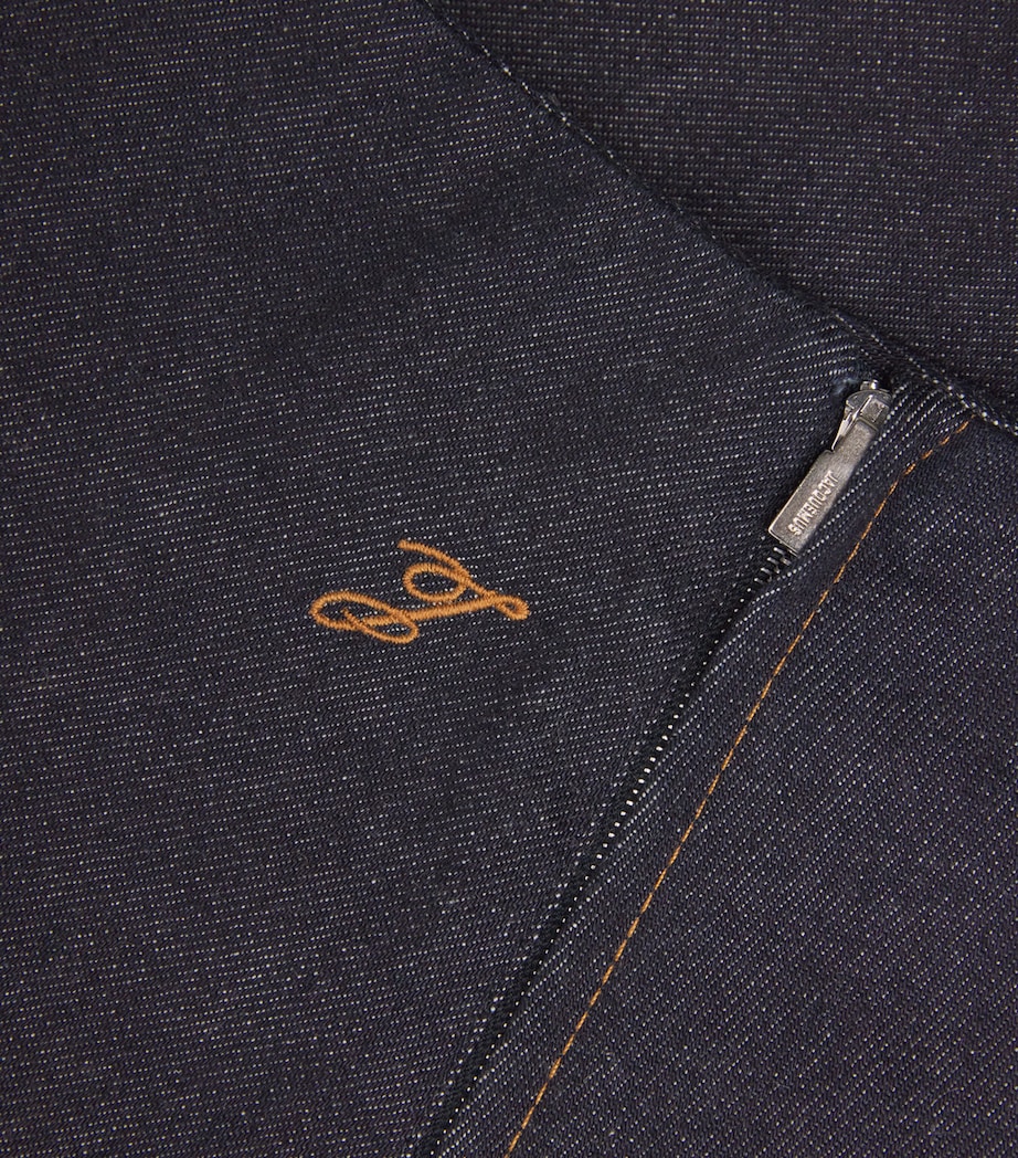 Stretch Cotton-Cashmere Denim Skirt 390 DARK NAVY Image 5