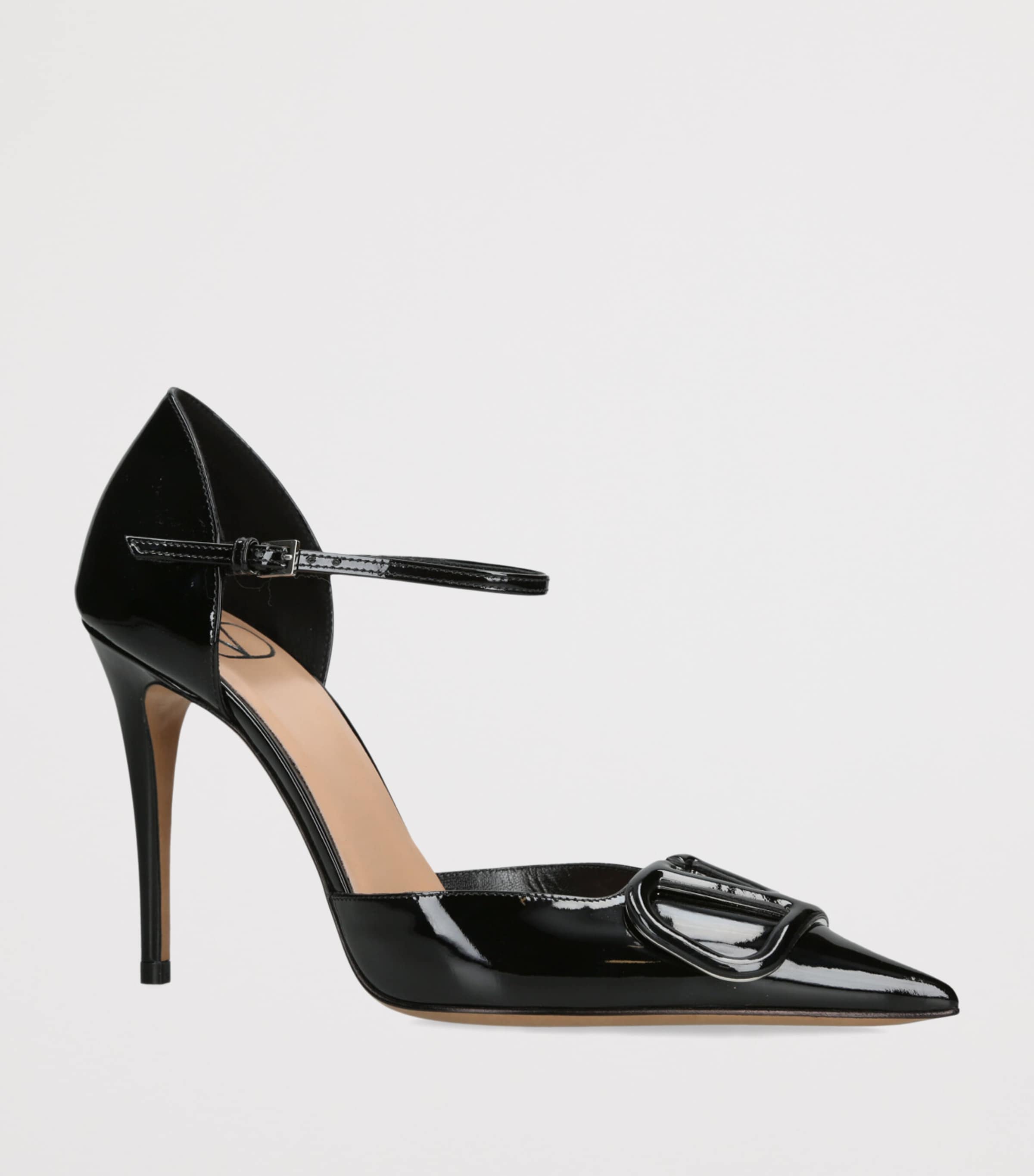 Valentino Garavani Patent Leather VLogo D’Orsay Pumps 100 Black Image 3