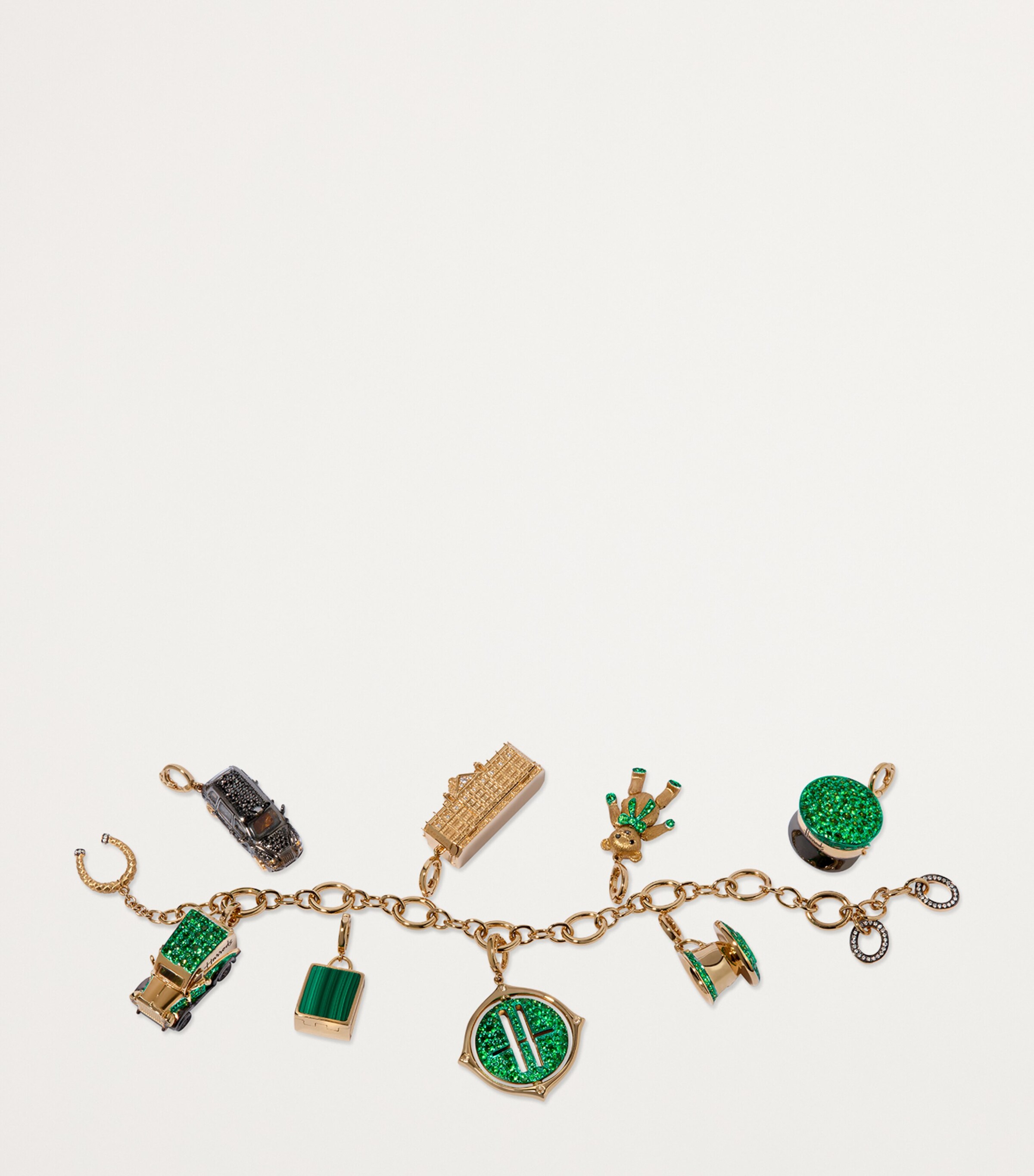 Annoushka x Harrods Yellow Gold, Diamond and Mixed Gemstone My Life in Charms Charm Bracelet Yellow Gold Image 2