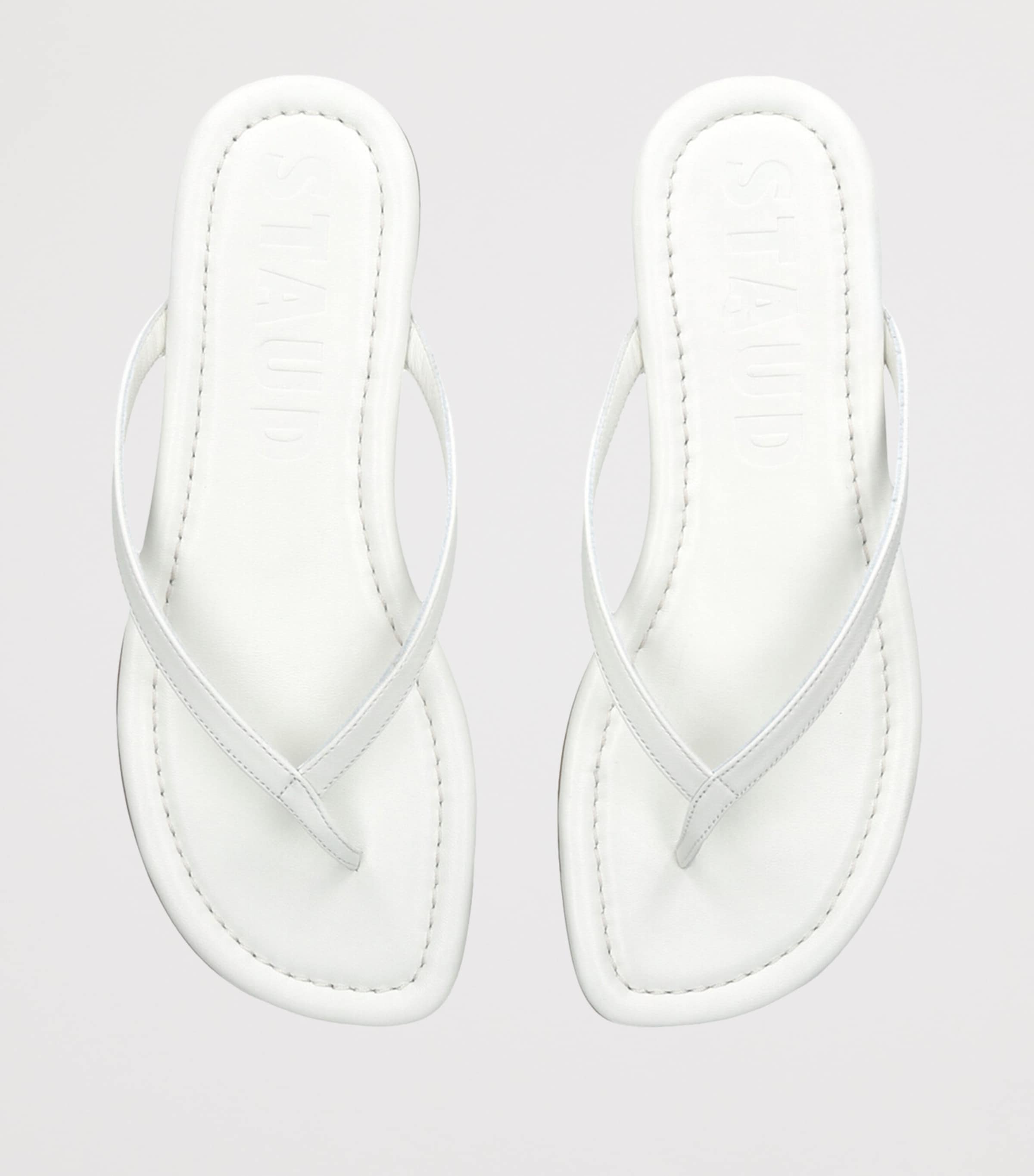 STAUD Leather Freja Flip Flops White Image 4