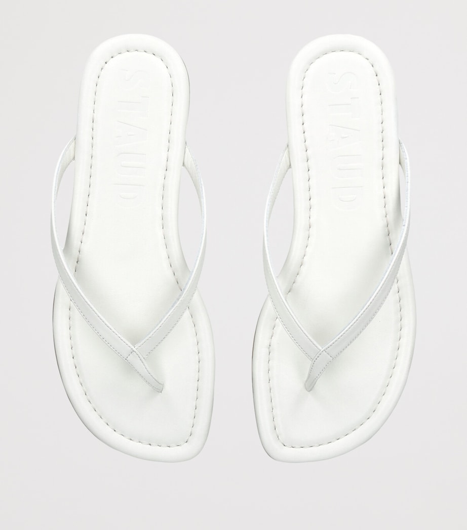 STAUD Leather Freja Flip Flops White Image 4