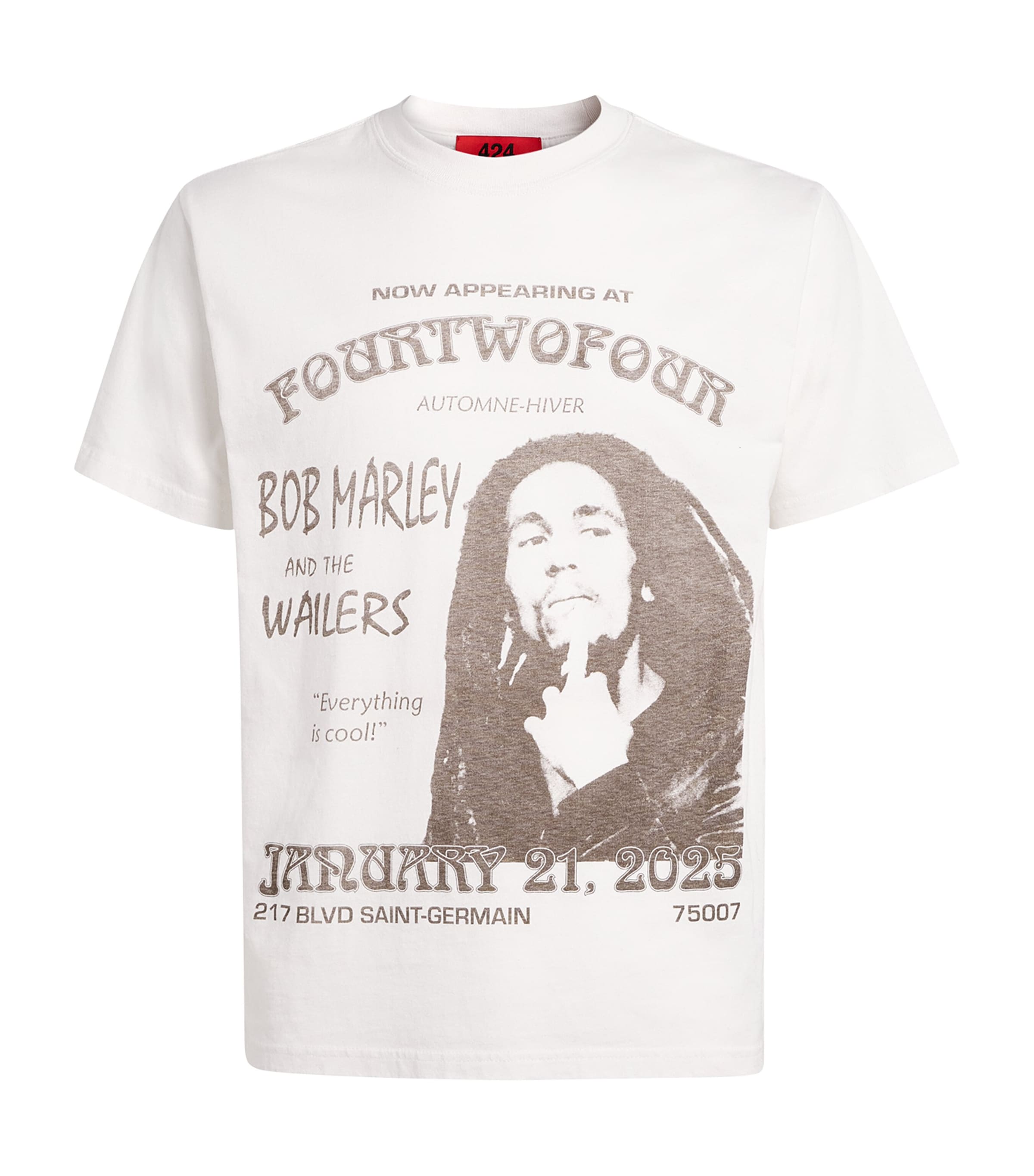 Cotton Bob Marley T-Shirt WHITE Image 1