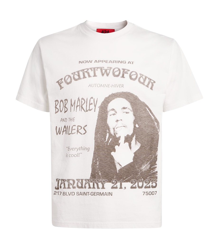 Cotton Bob Marley T-Shirt WHITE Image 1