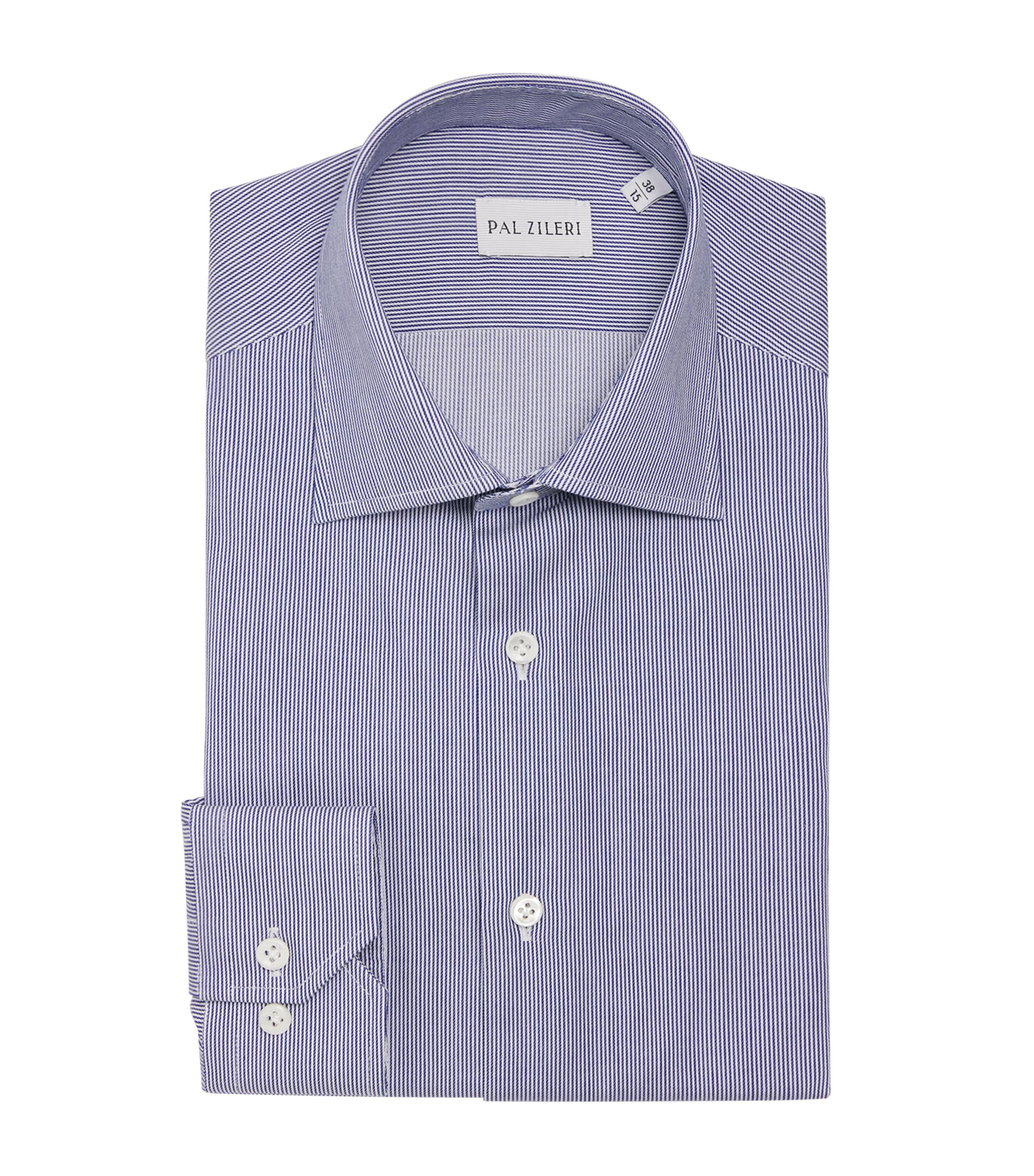 Cotton Stripe Shirt 12 BLUE Image 1