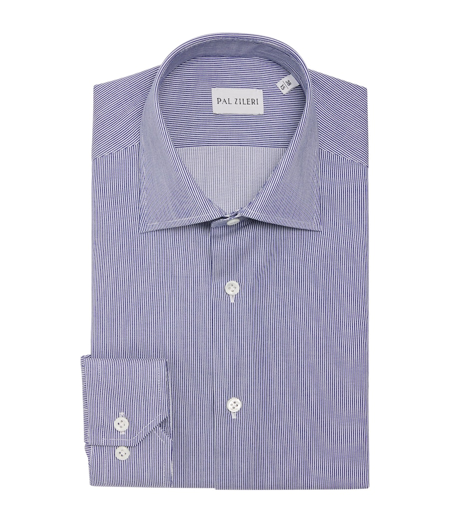 Cotton Stripe Shirt 12 BLUE Image 1