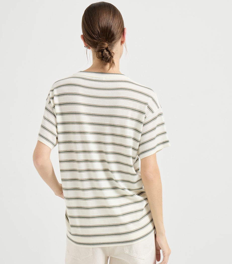 Virgin Wool-Cashmere Striped T-Shirt CIH19 Image 5