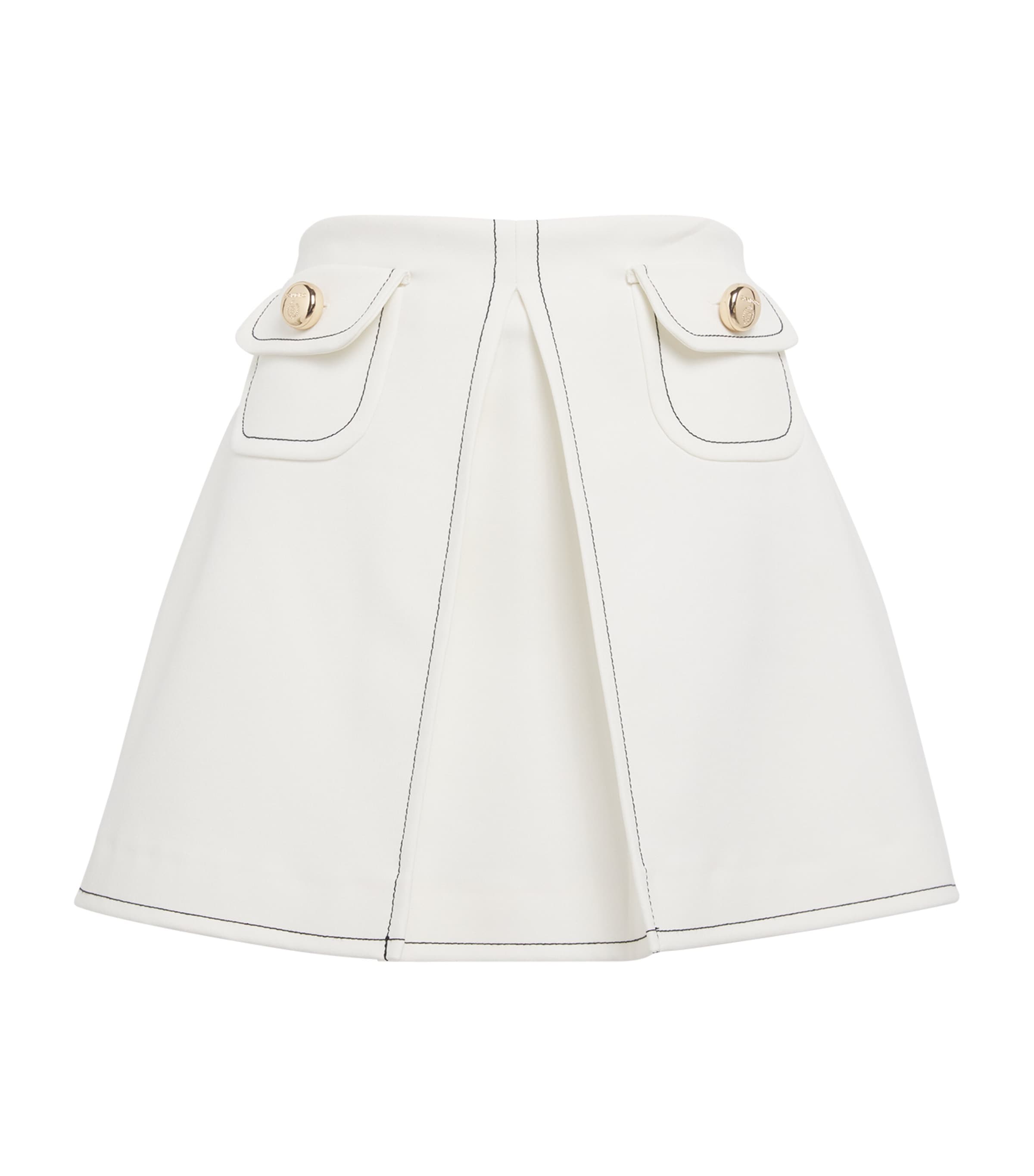 Sandro Pleated Mini Skirt In Beige