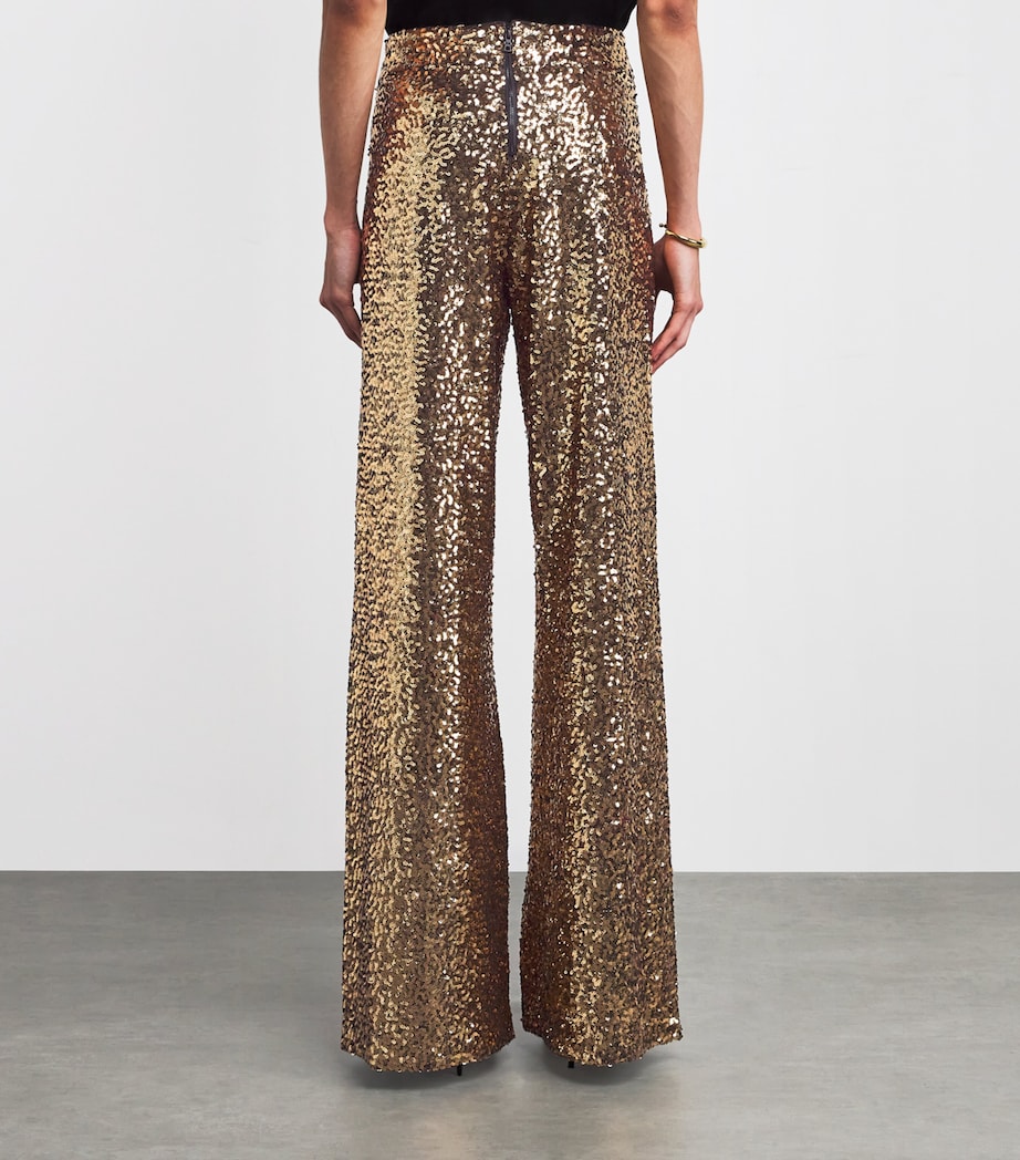 Sequin Athena Wide-Leg Trousers B712 GOLD/BLACK Image 4