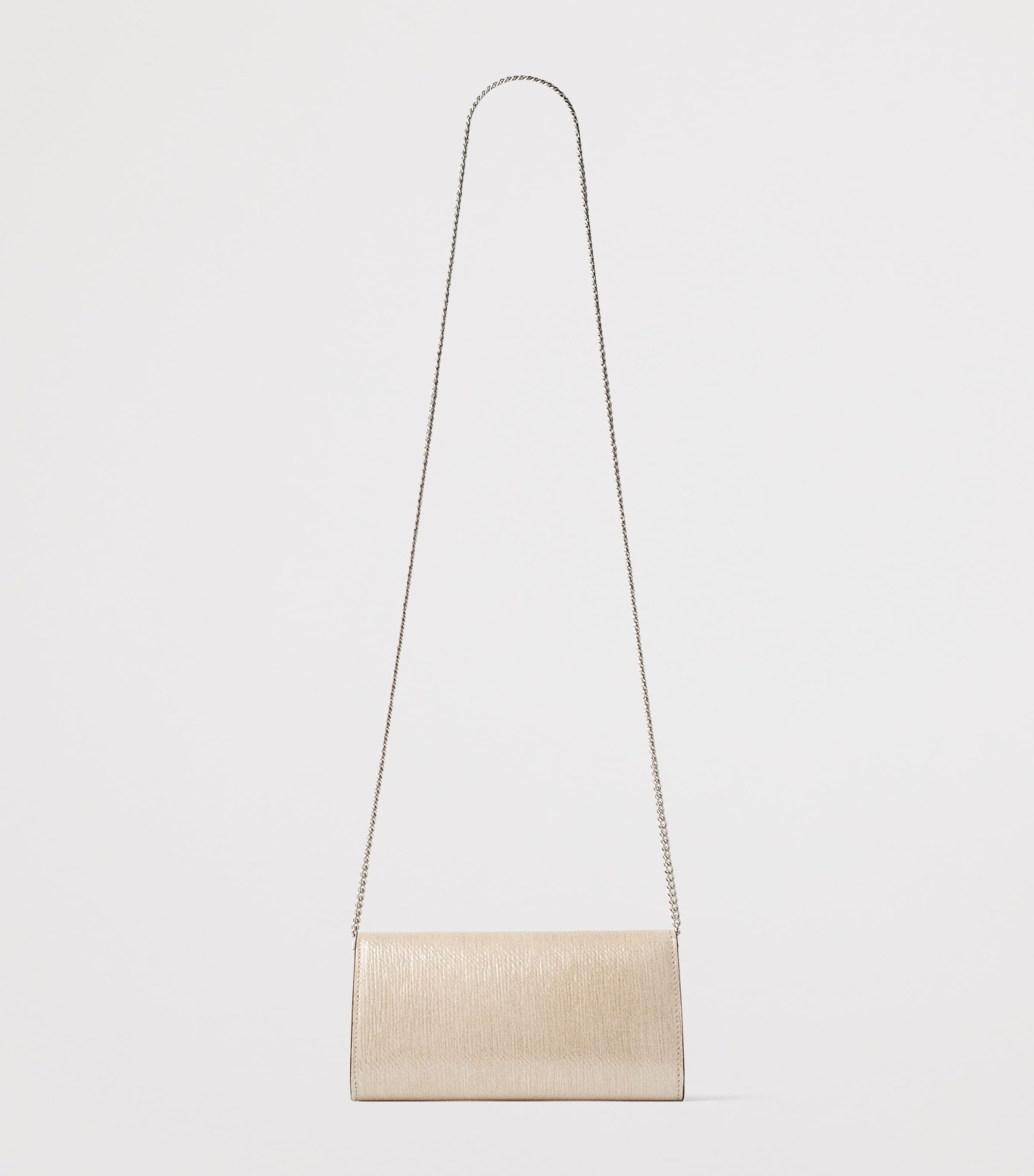 Bing Leather Wallet on Chain SOFT GOLD/SILVER Image 3