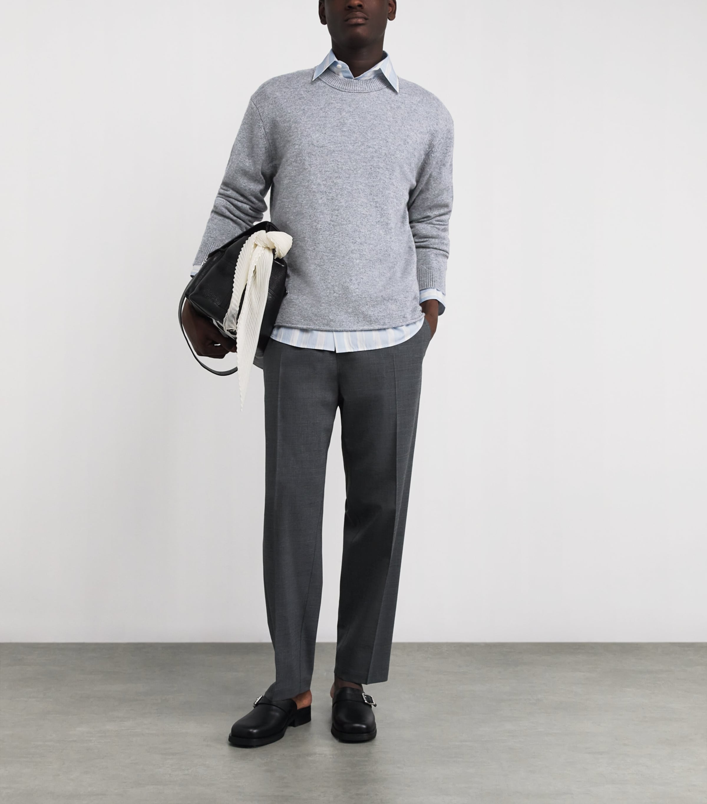 Cashmere Frederick Sweater GREY MEL. Image 2