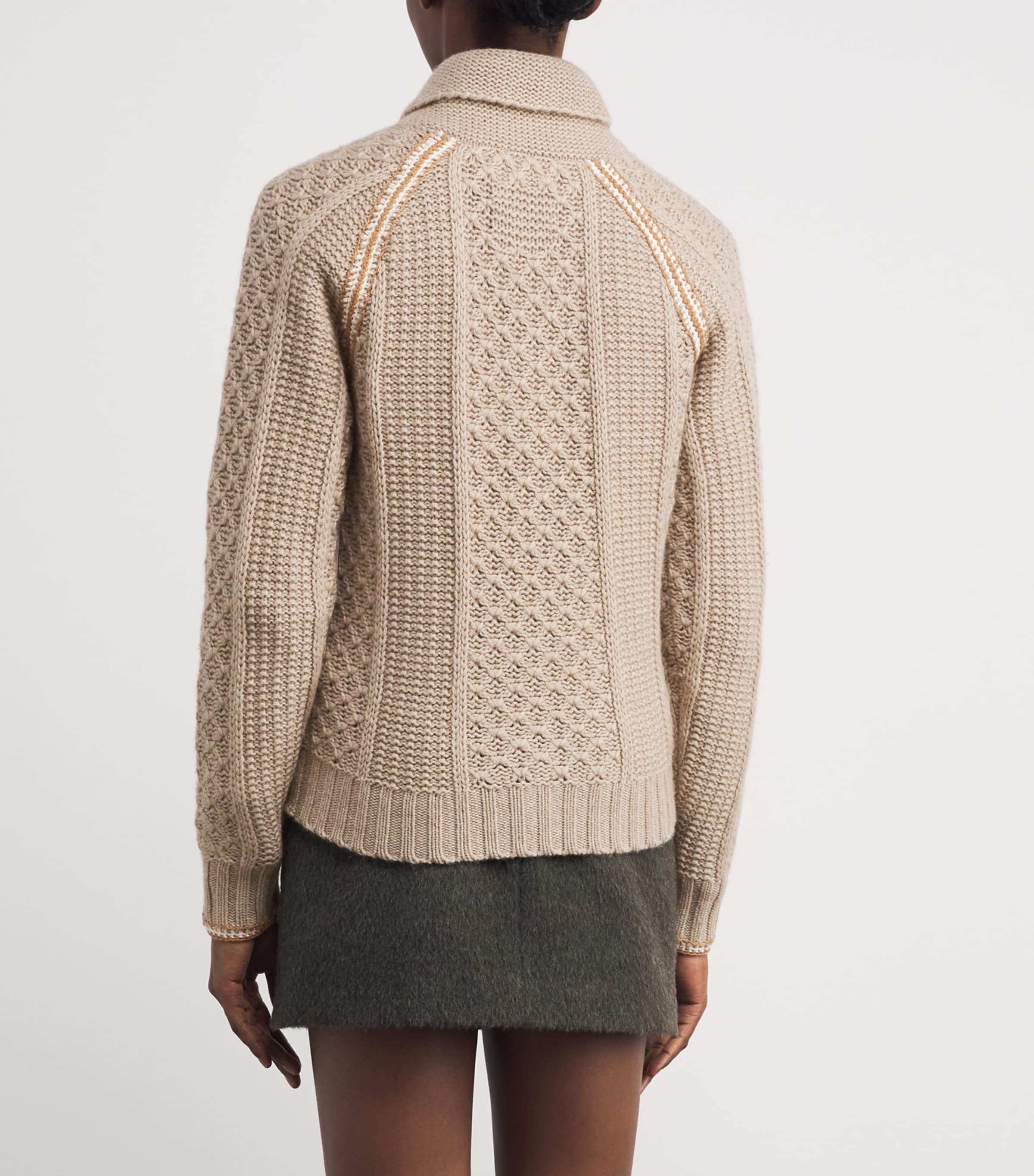 Wool-Cashmere Marlowe Cardigan TAUPE Image 4