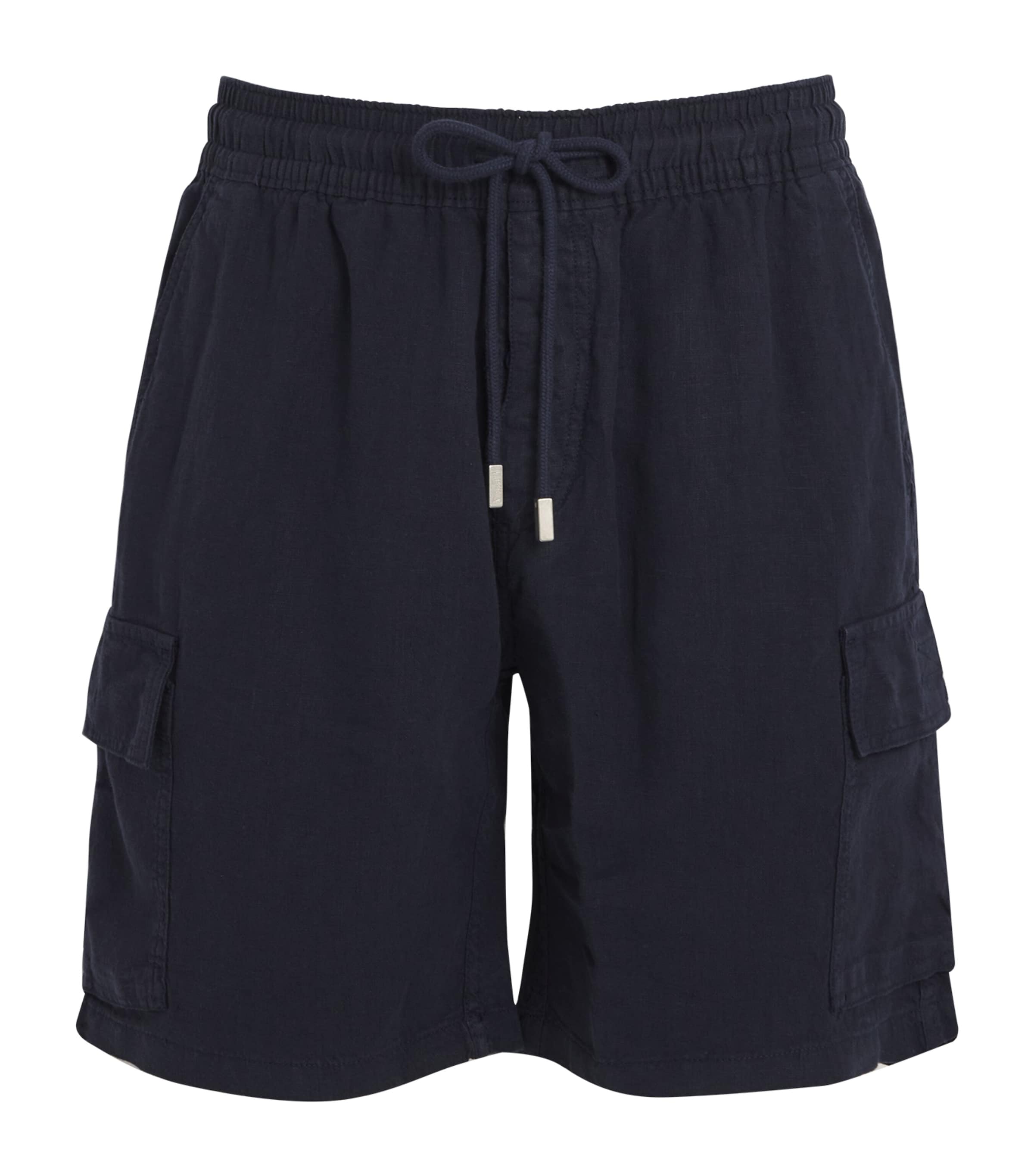 Vilebrequin Baie Linen Bermuda Cargo Shorts In Blue
