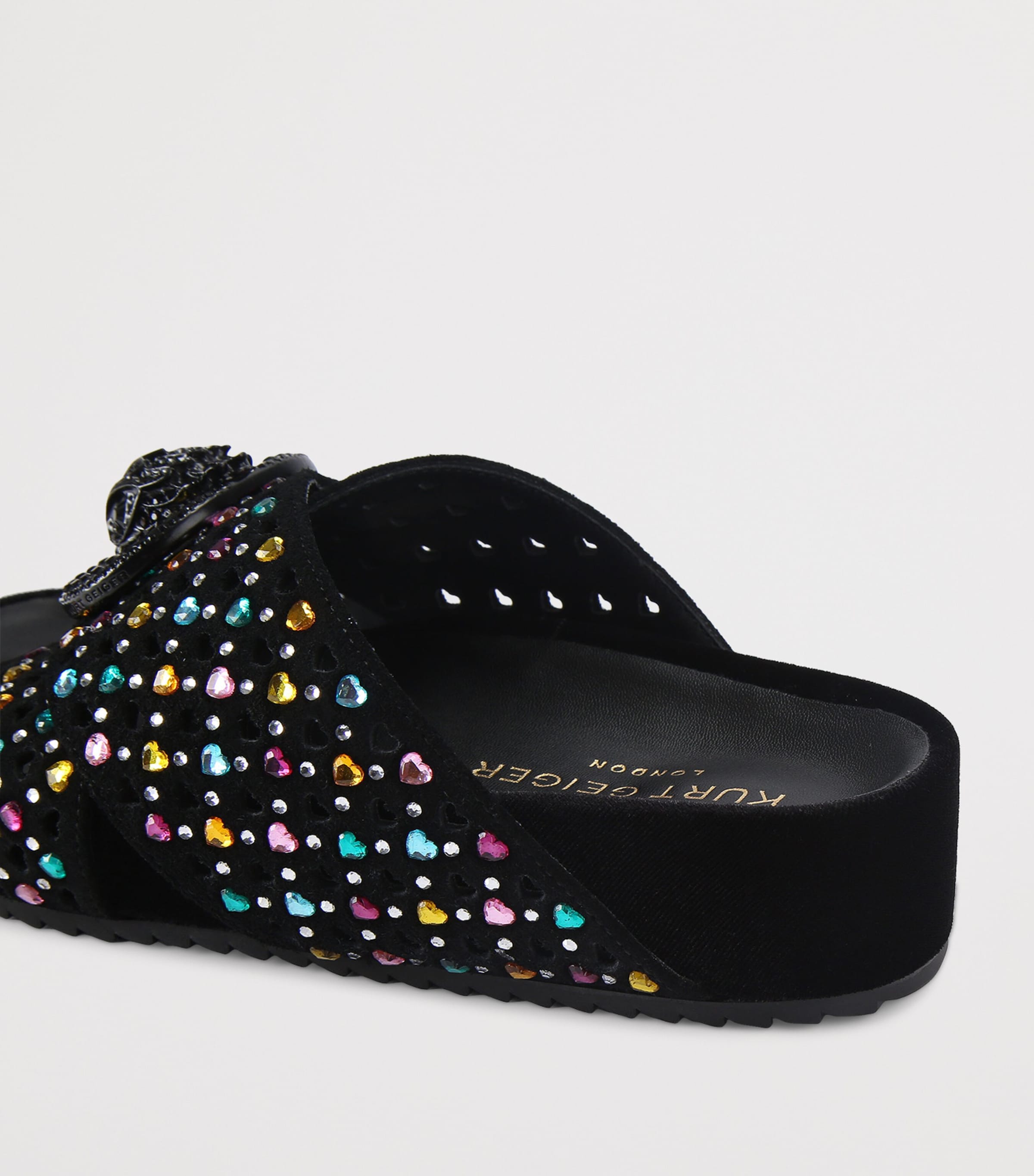 Suede Chelsea Cross-Strap Slides BLACK/COMB Image 2