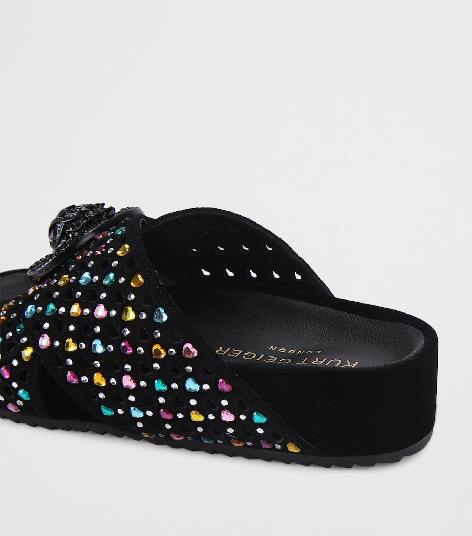 Suede Chelsea Cross-Strap Slides BLACK/COMB Image 2