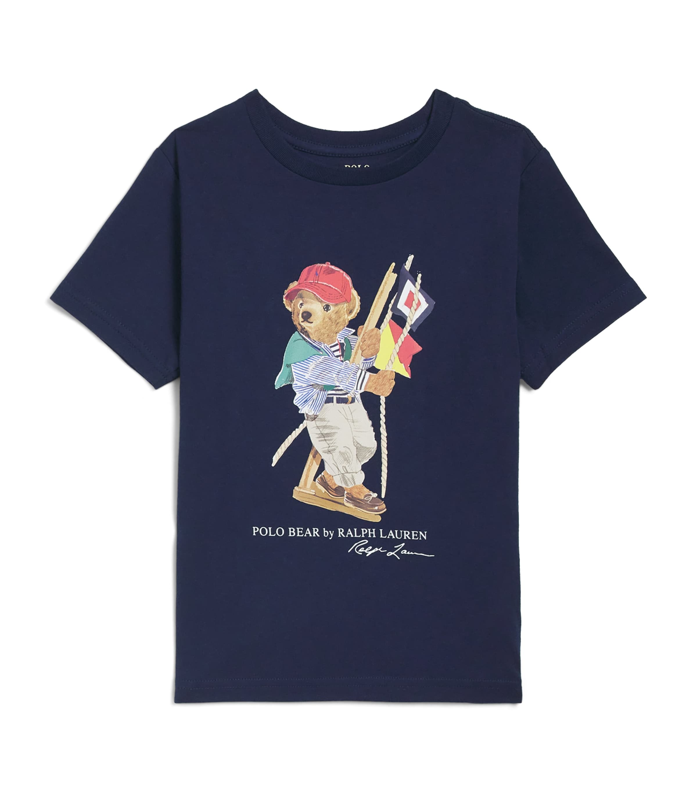 Ralph Lauren Kids Cotton Sailing Bear T-Shirt (2-7 Years) Nwprt Nvy Image 1