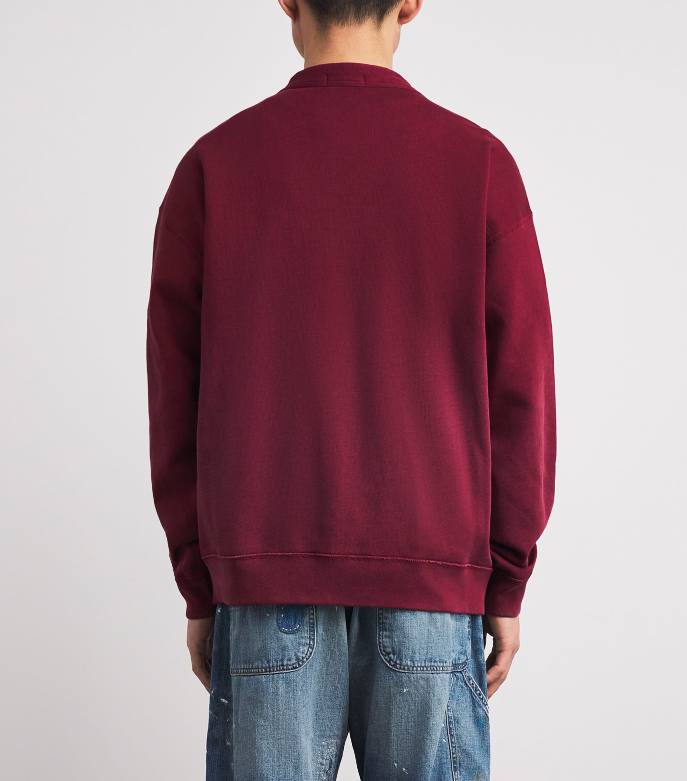 Cotton Jersey Varsity Cardigan RED Image 4