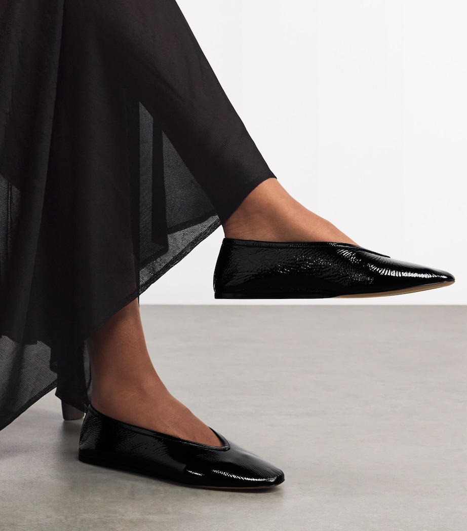 Leather Luna Ballet Flats BLACK Image 2
