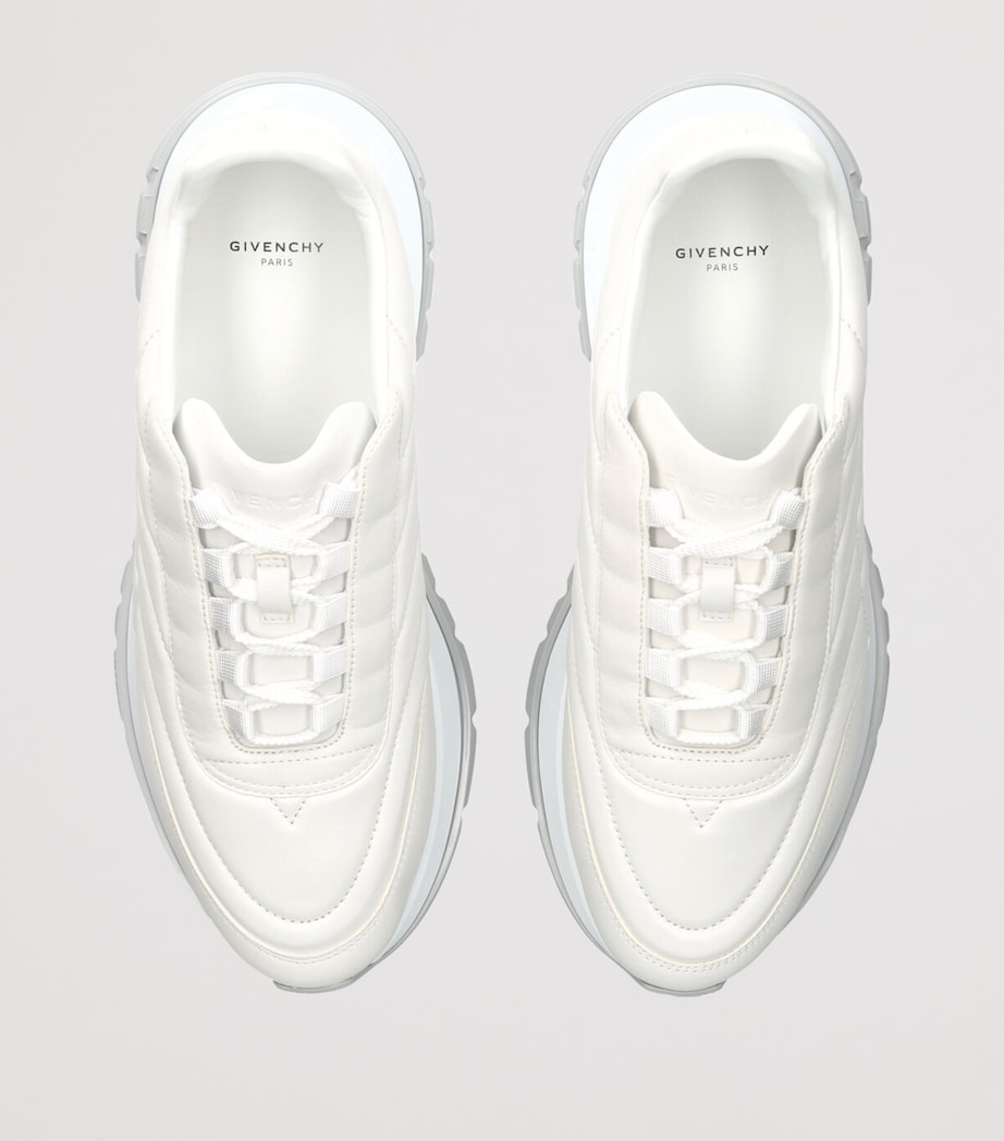 Padded Leather Sneakers WHITE Image 4