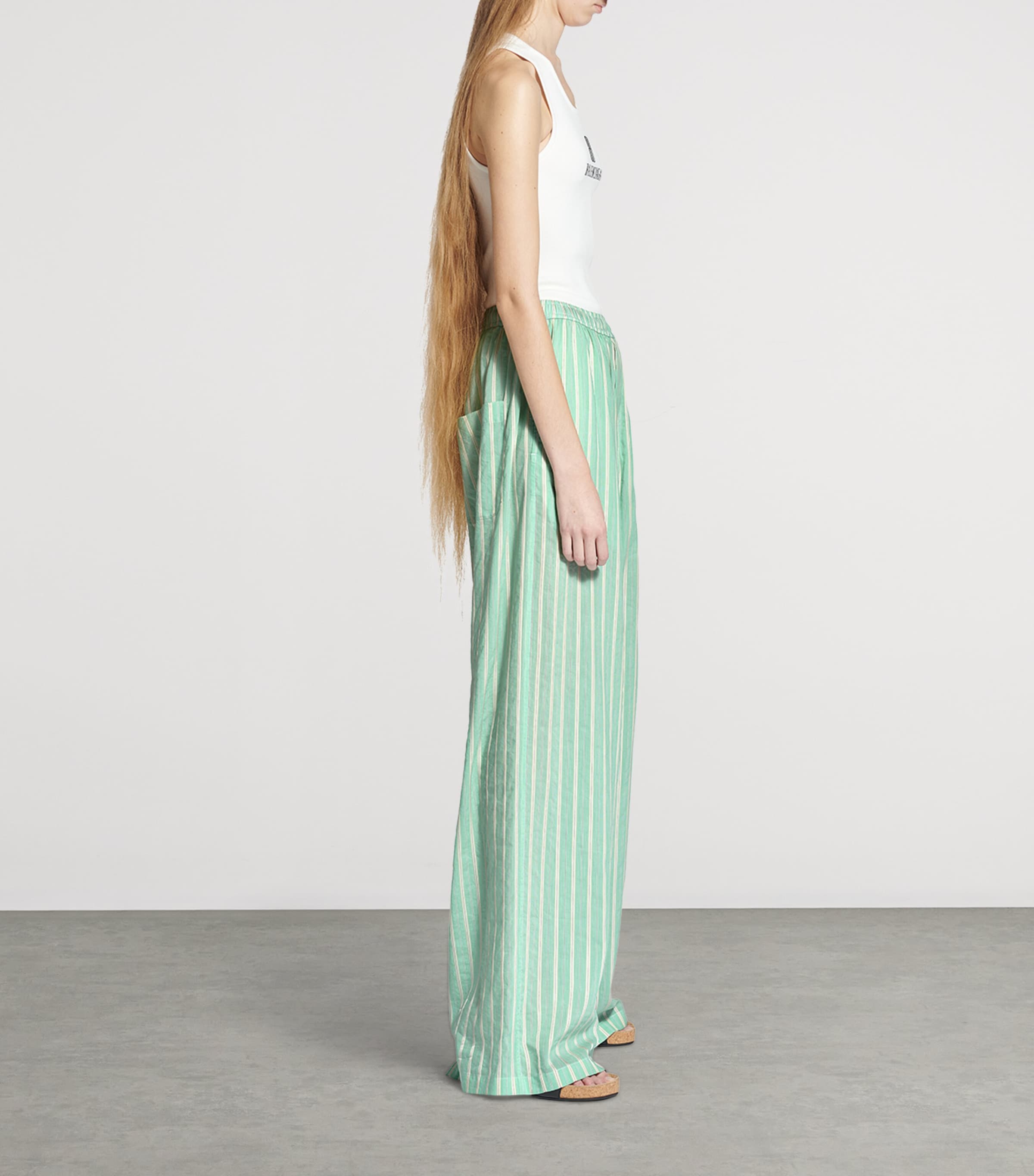 Balenciaga Cupro-Cotton Stripe Trousers | Harrods UK
