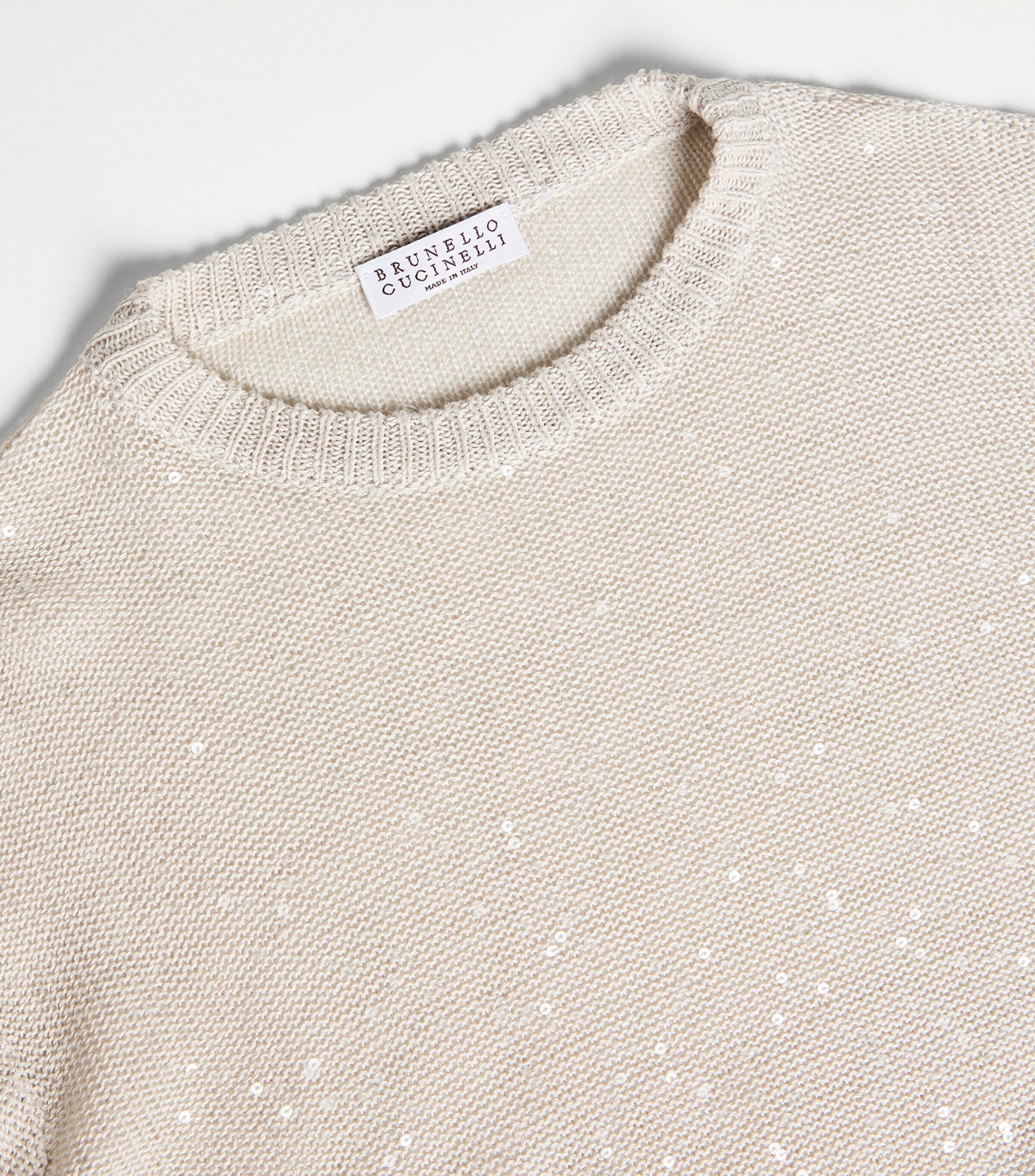 Brunello Cucinelli Kids Linen-Silk Embellished Sweater (8-10 Years) Image 3