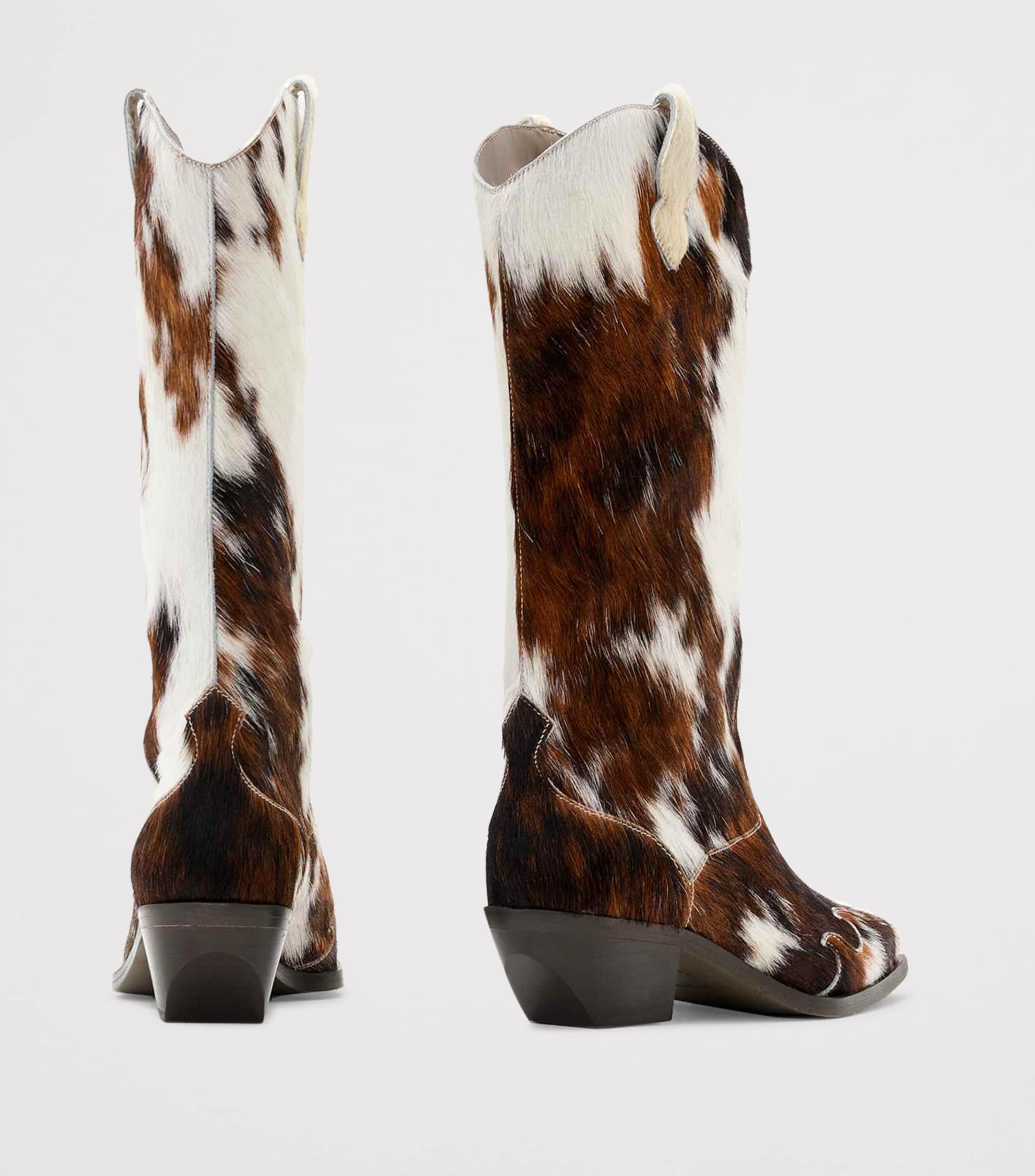 AllSaints Cowhide Dolly Cowboy Boots 47 Cow Print Image 3