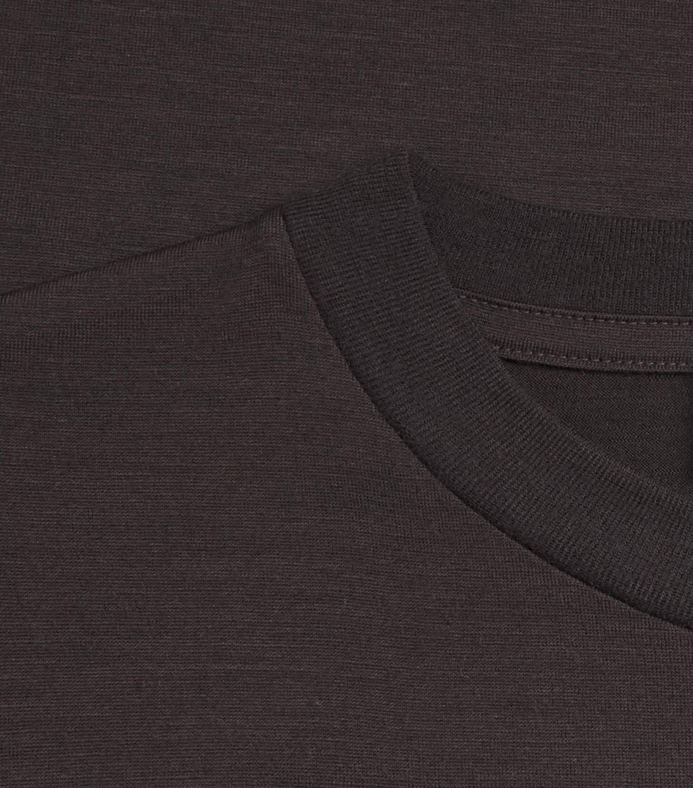Studio Nicholson Mens Wool Henley T-Shirt Black Grape Image 6