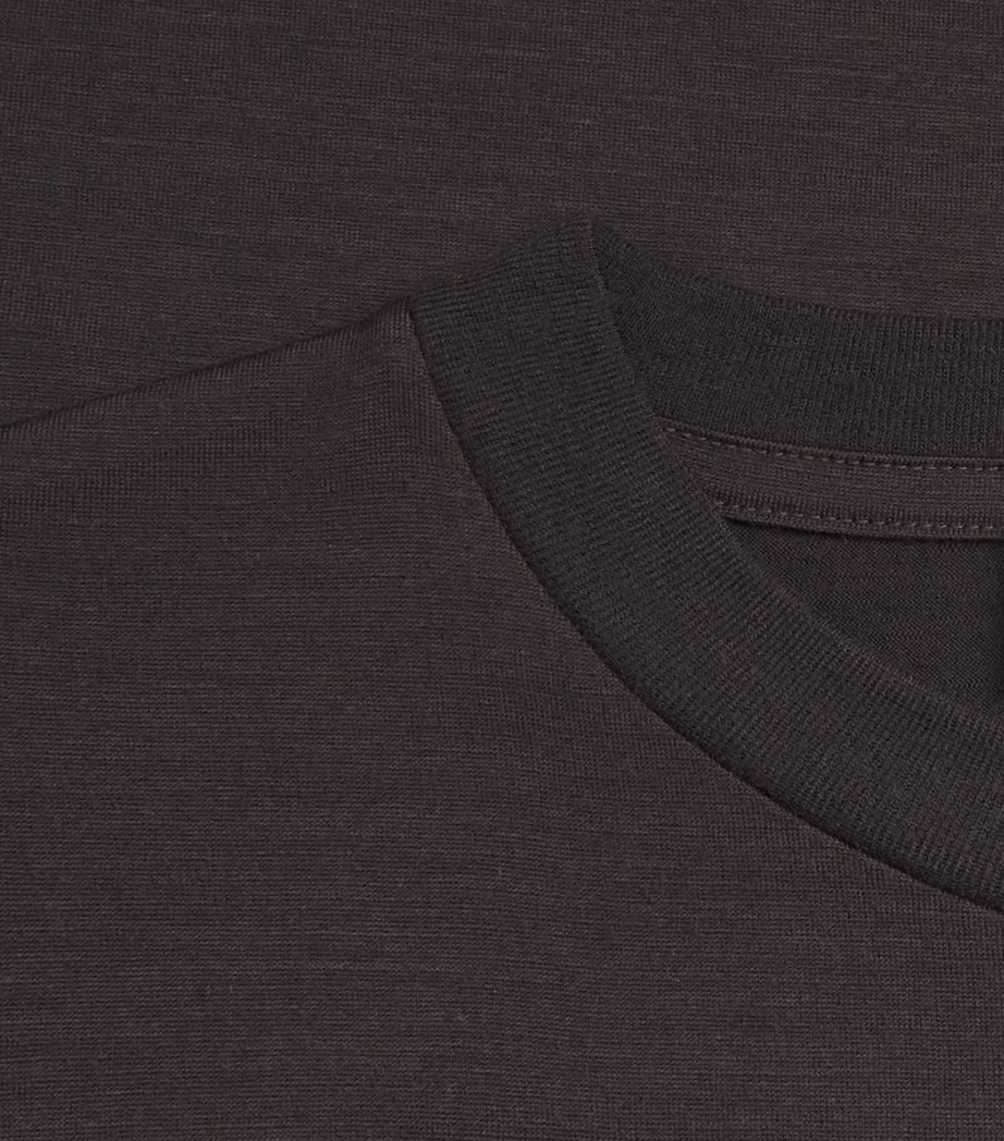 Studio Nicholson Mens Wool Henley T-Shirt Black Grape Image 6