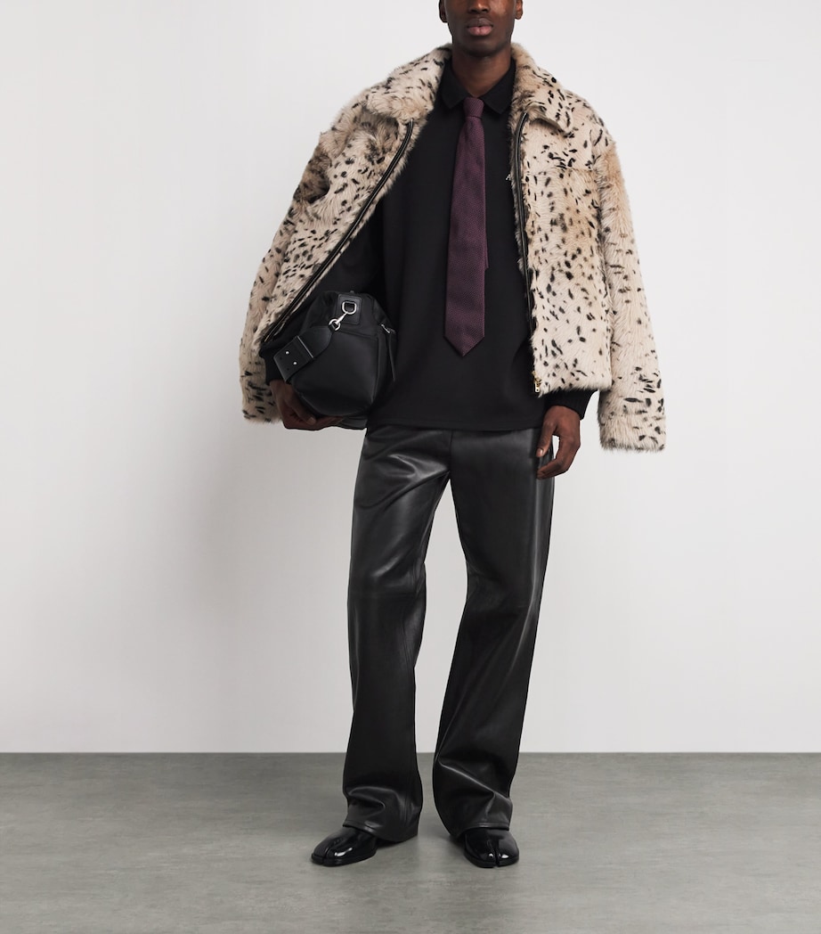 Leather Track Sweatpants BLACK Image 2