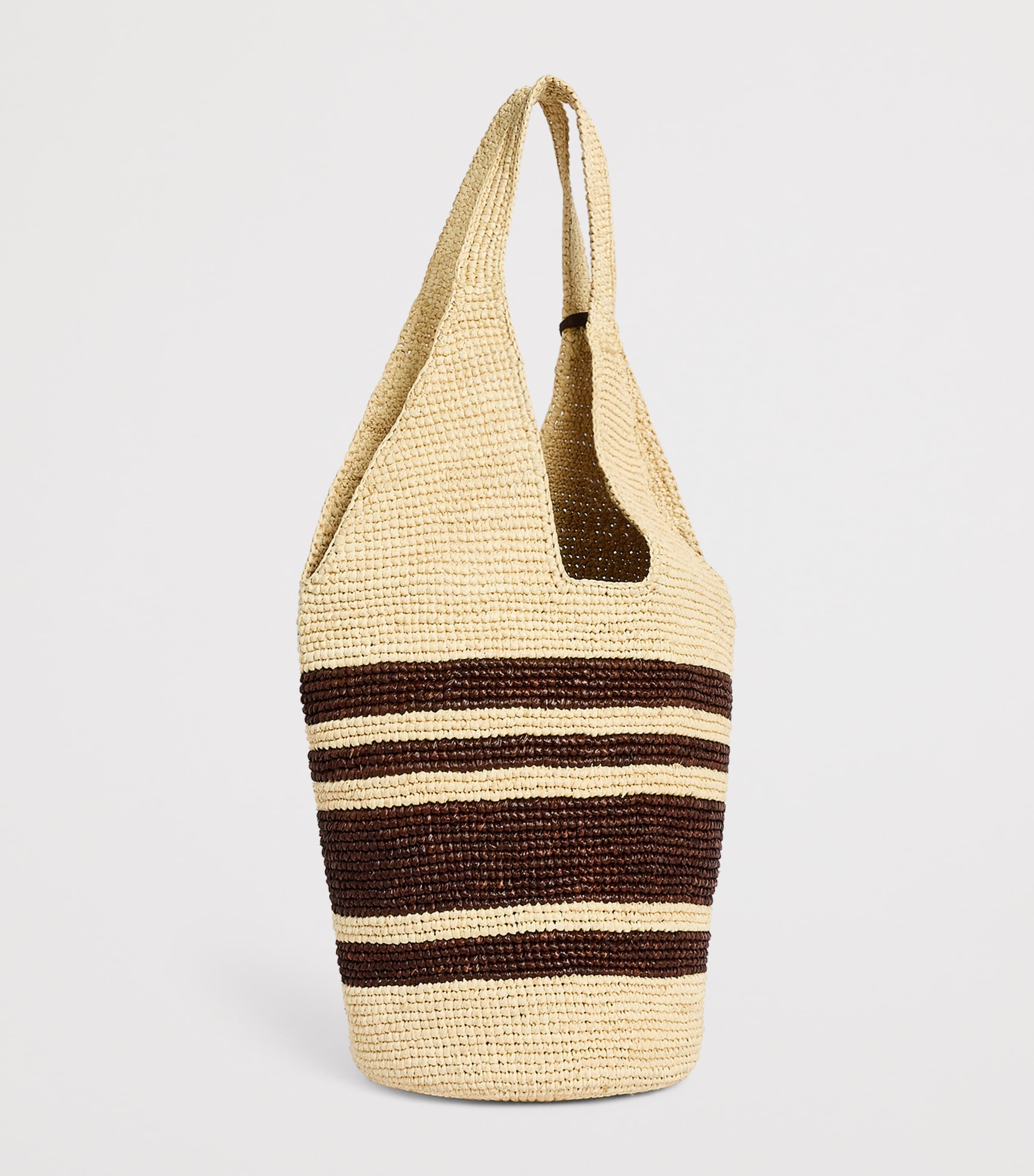 ANINE BING Raffia Stripe Leah Tote Bag Beige Image 3
