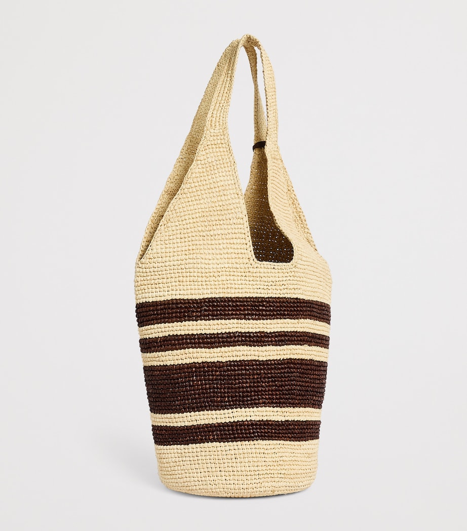ANINE BING Raffia Stripe Leah Tote Bag Beige Image 3