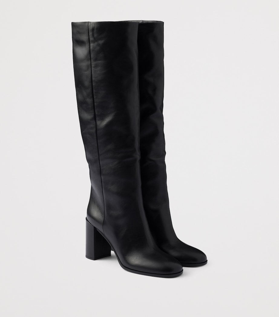 Leather Knee-High Boots F0002 Image 2