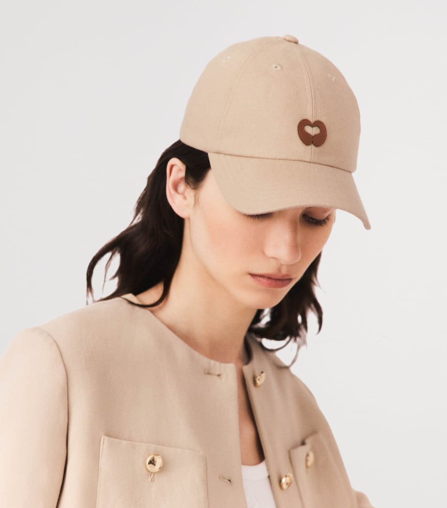 Maje Logo Baseball Cap Beige Image 2