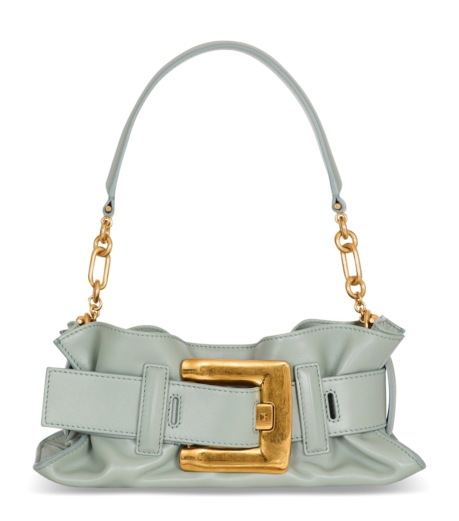 Balmain Mini Leather Anthem Shoulder Bag Faded Green Image 1