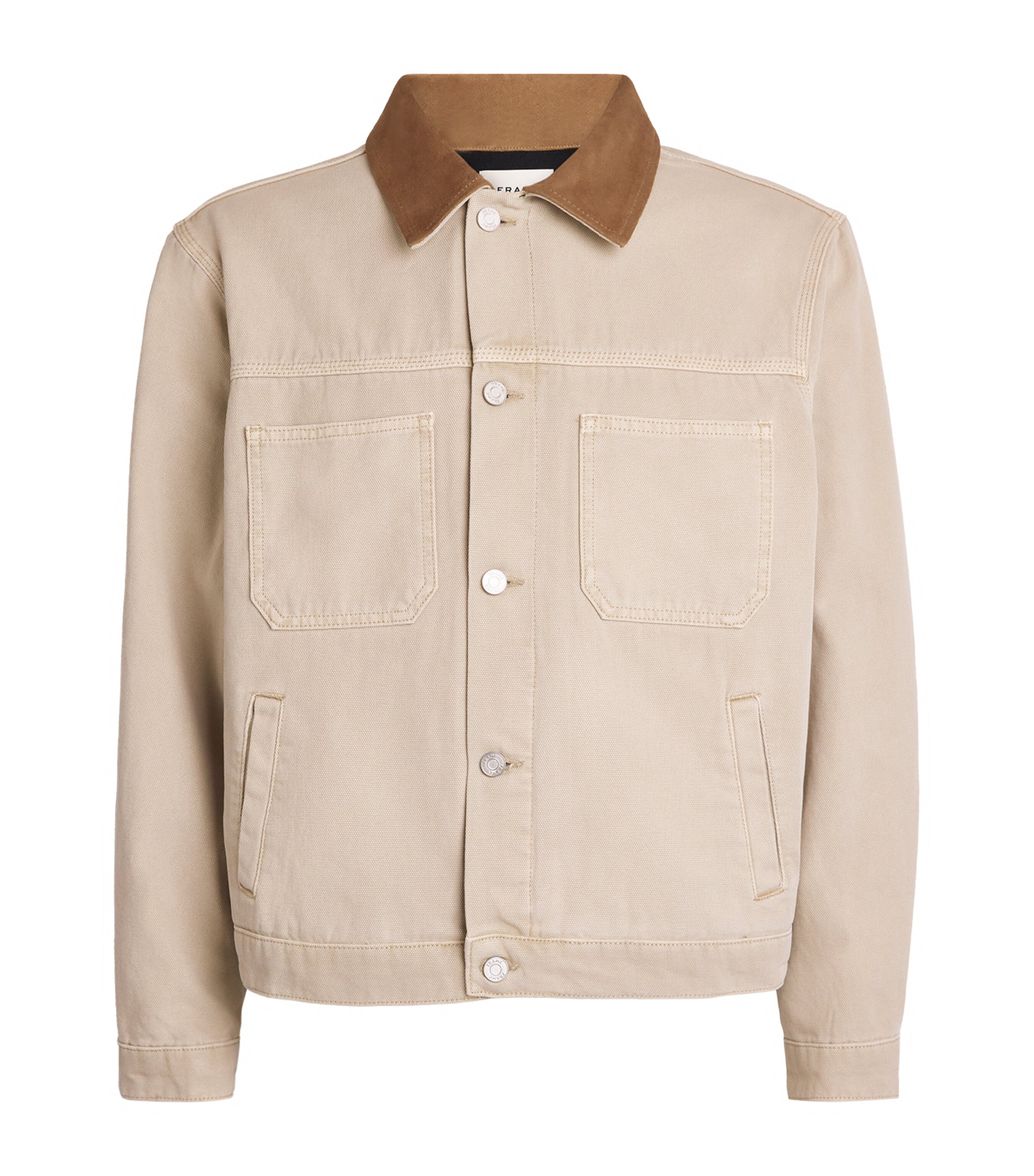 Frame Cotton Canvas Work Jacket In Neutral